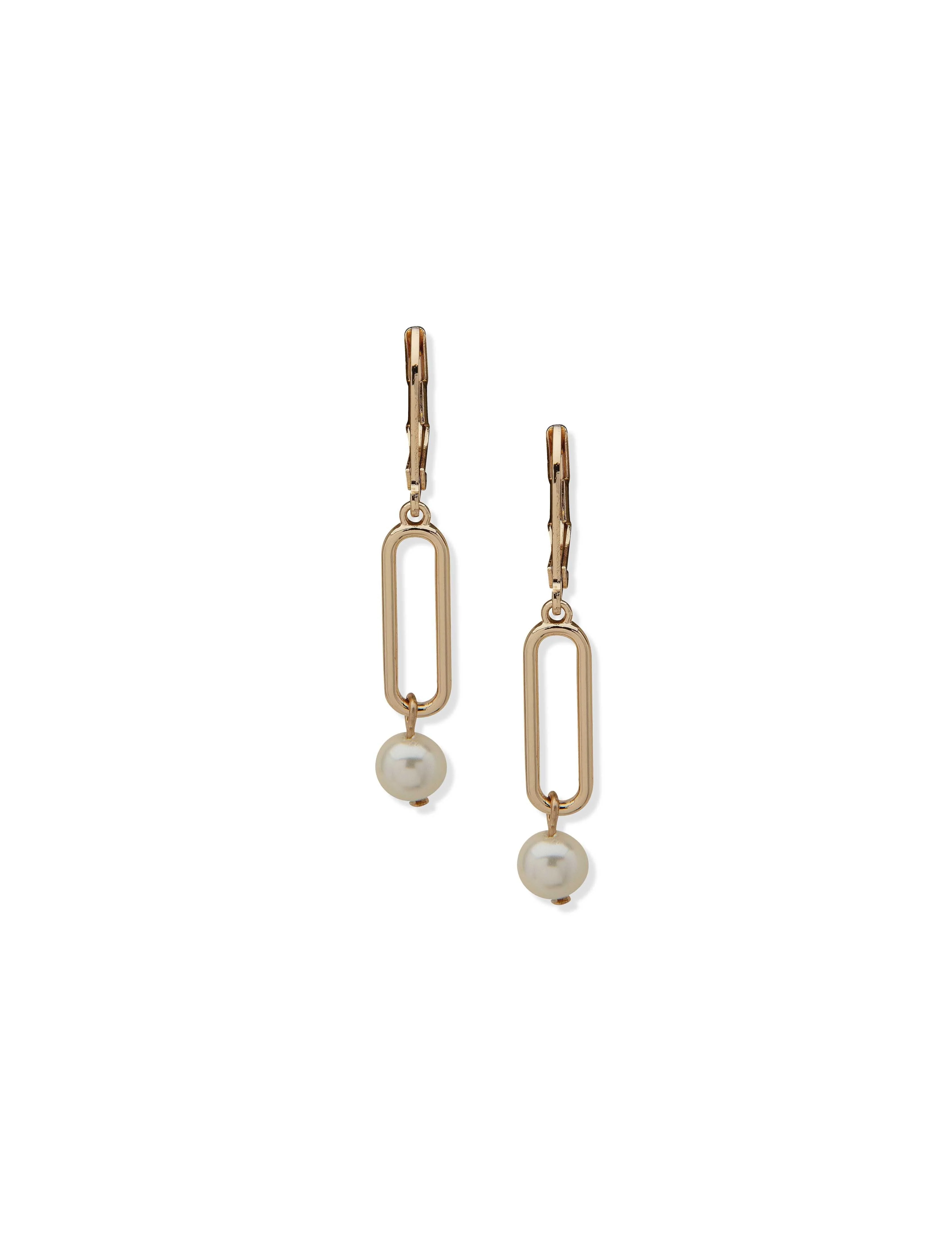 Faux Pearl Link Drop Earrings