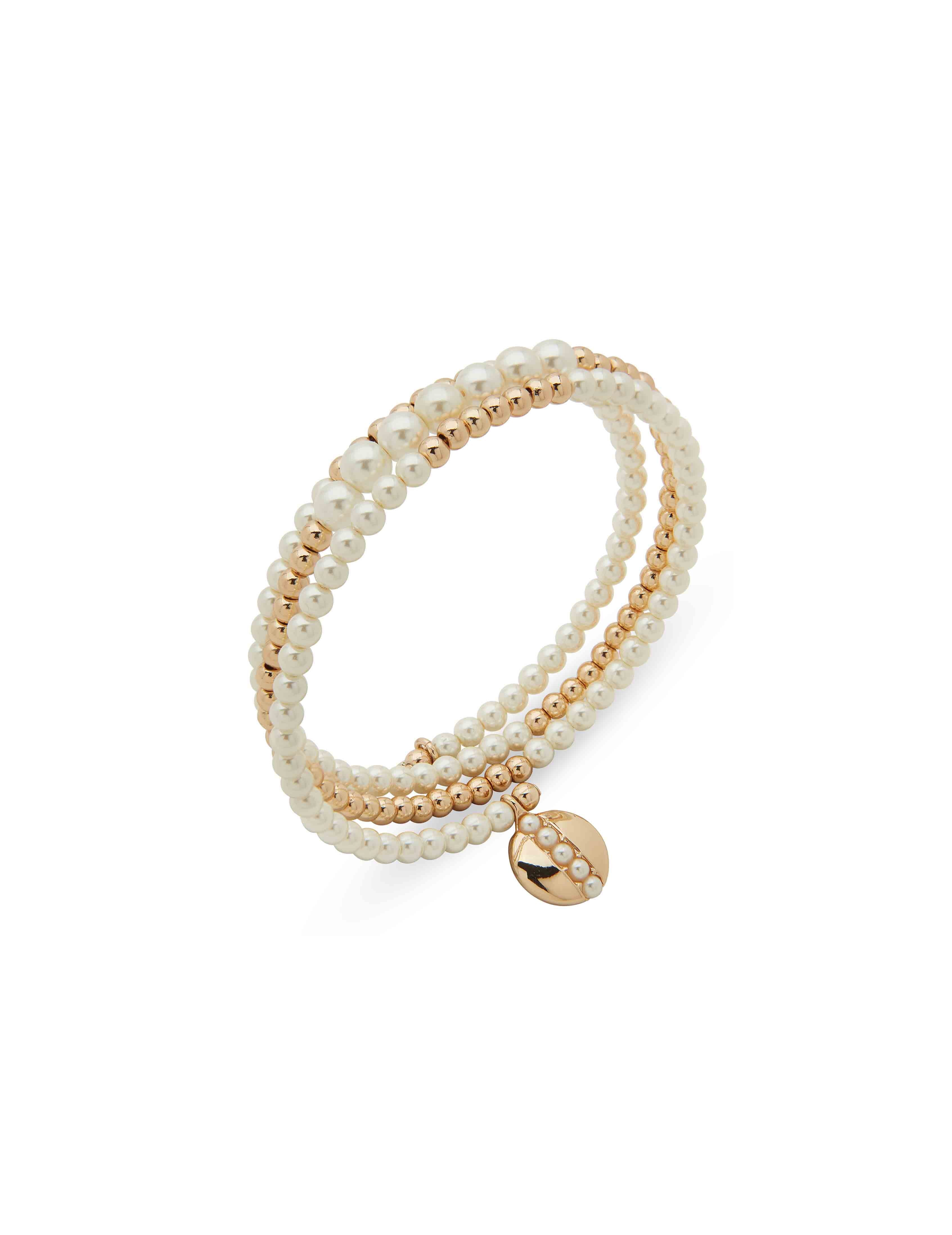 Pearl & Metal Dome Bracelet