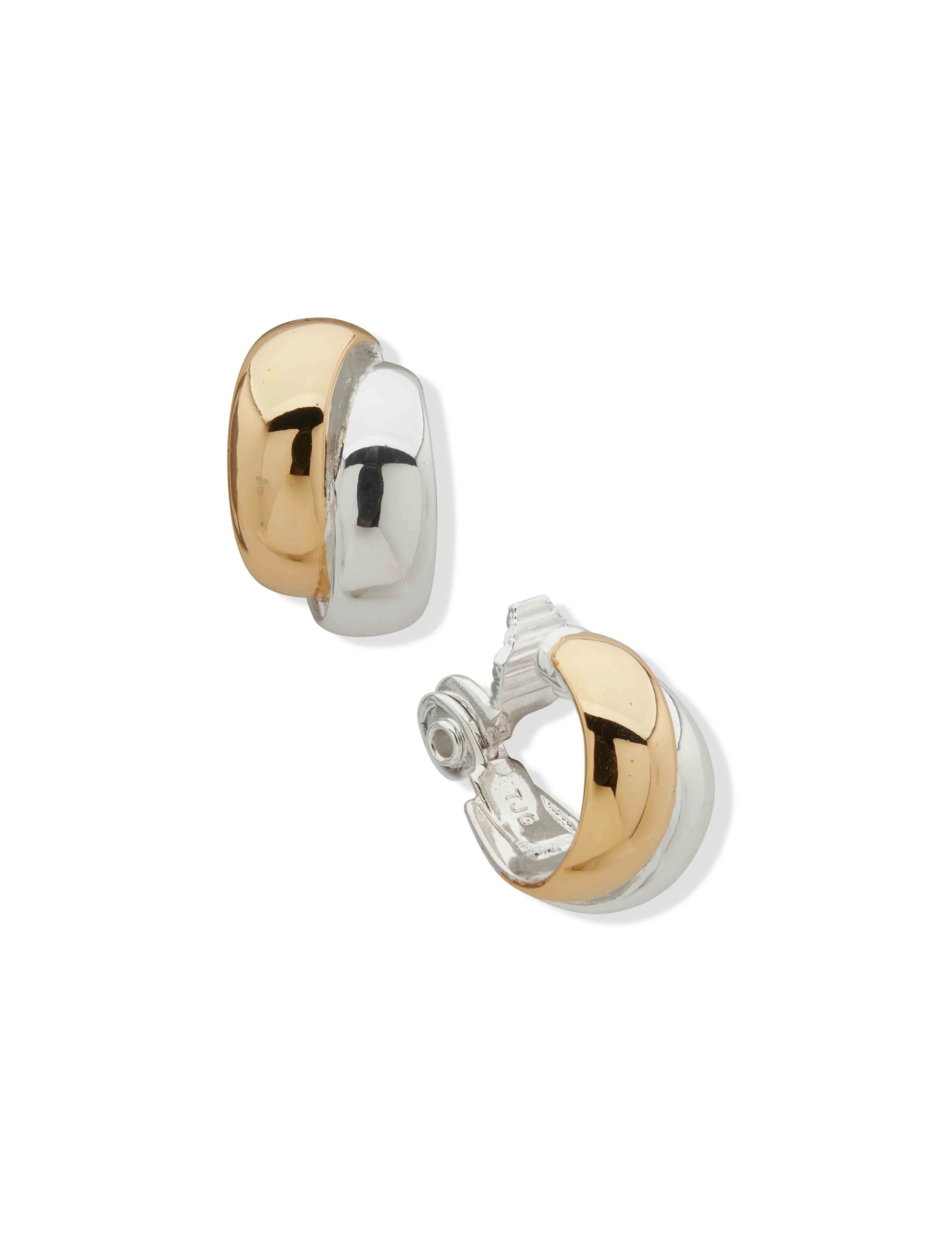 Mixed Metal Clip On Hoop