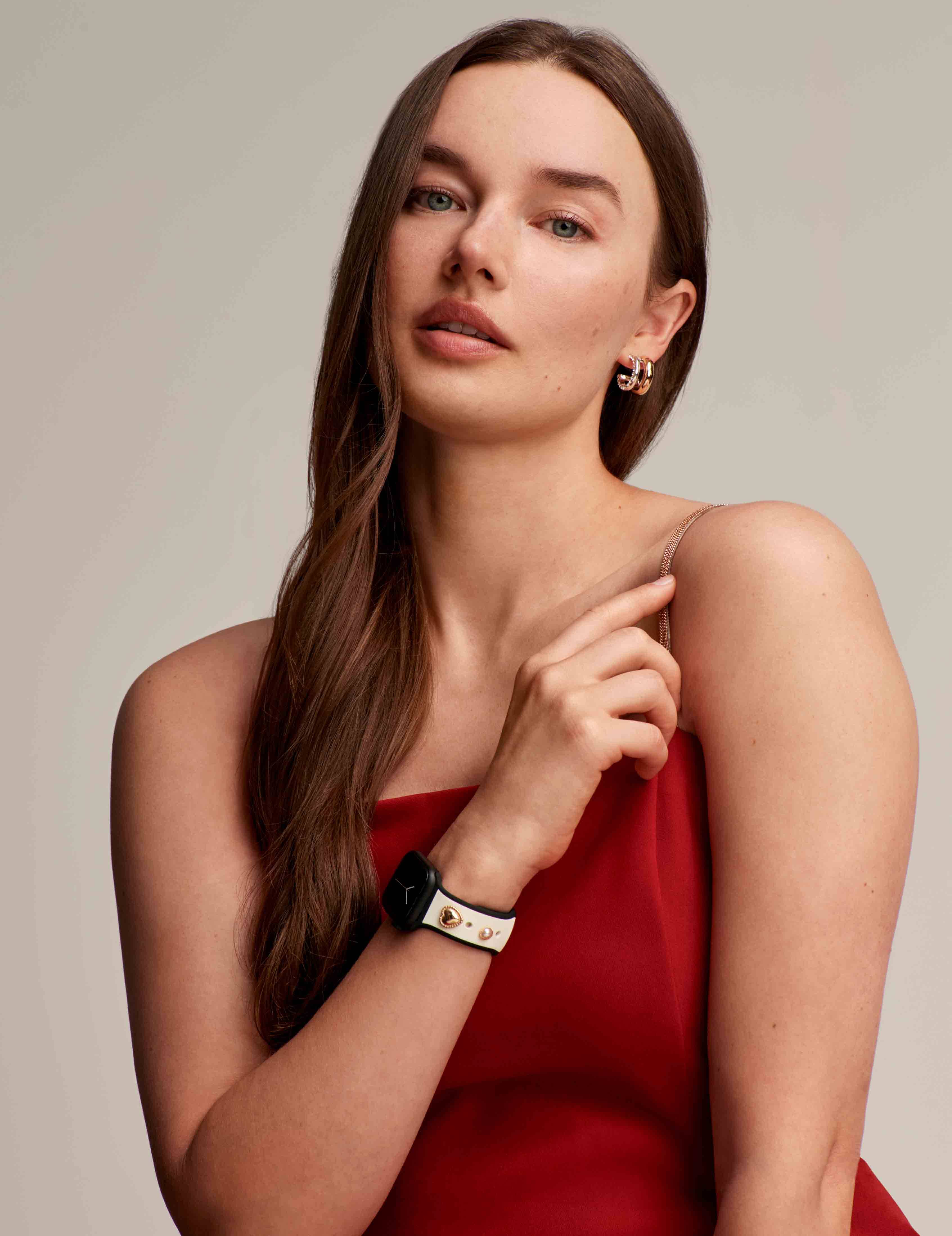 Silicone Band for Apple Watch® with Crystal Charms