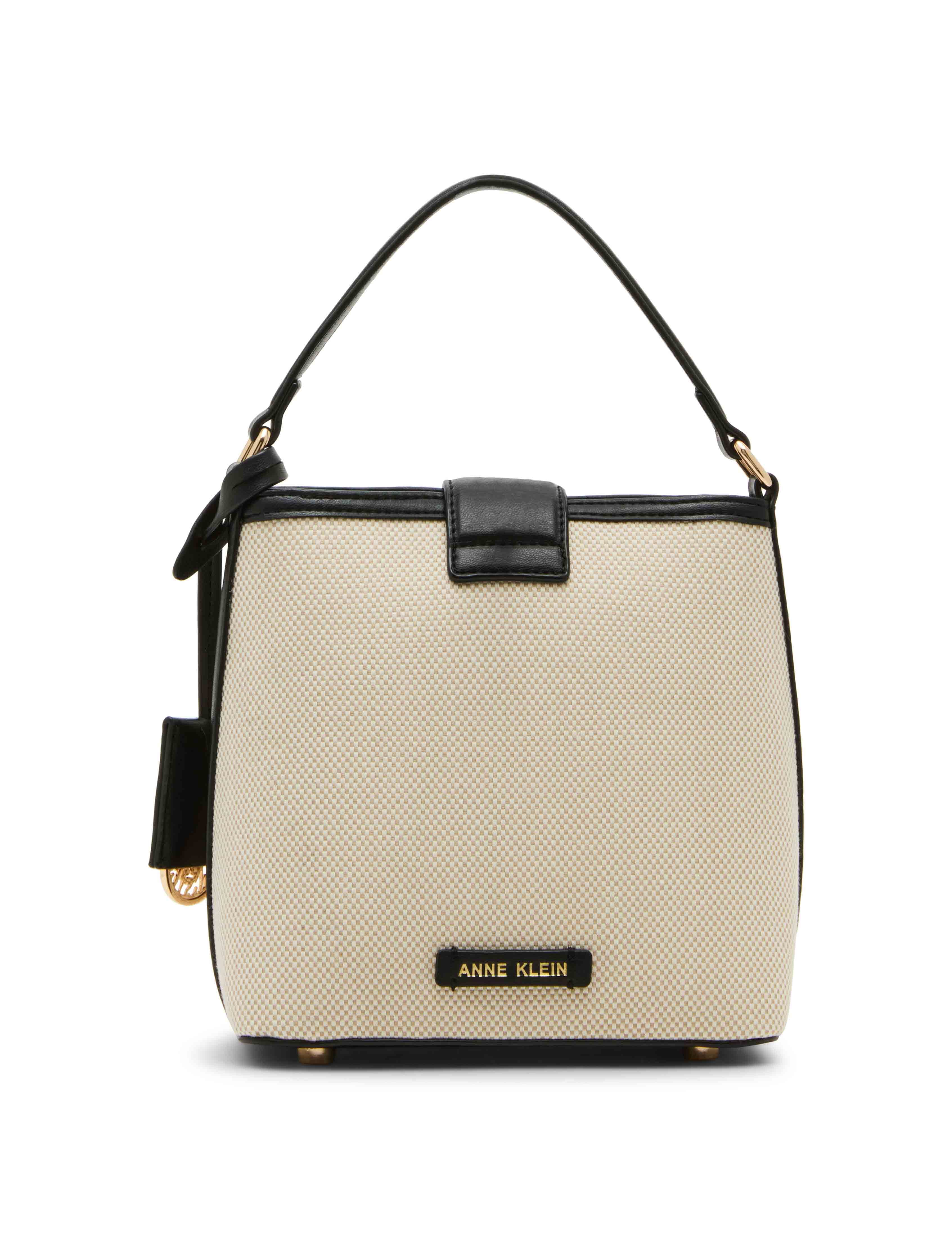 Small Covered Buckle Canvas Bucket With Convertible Strap