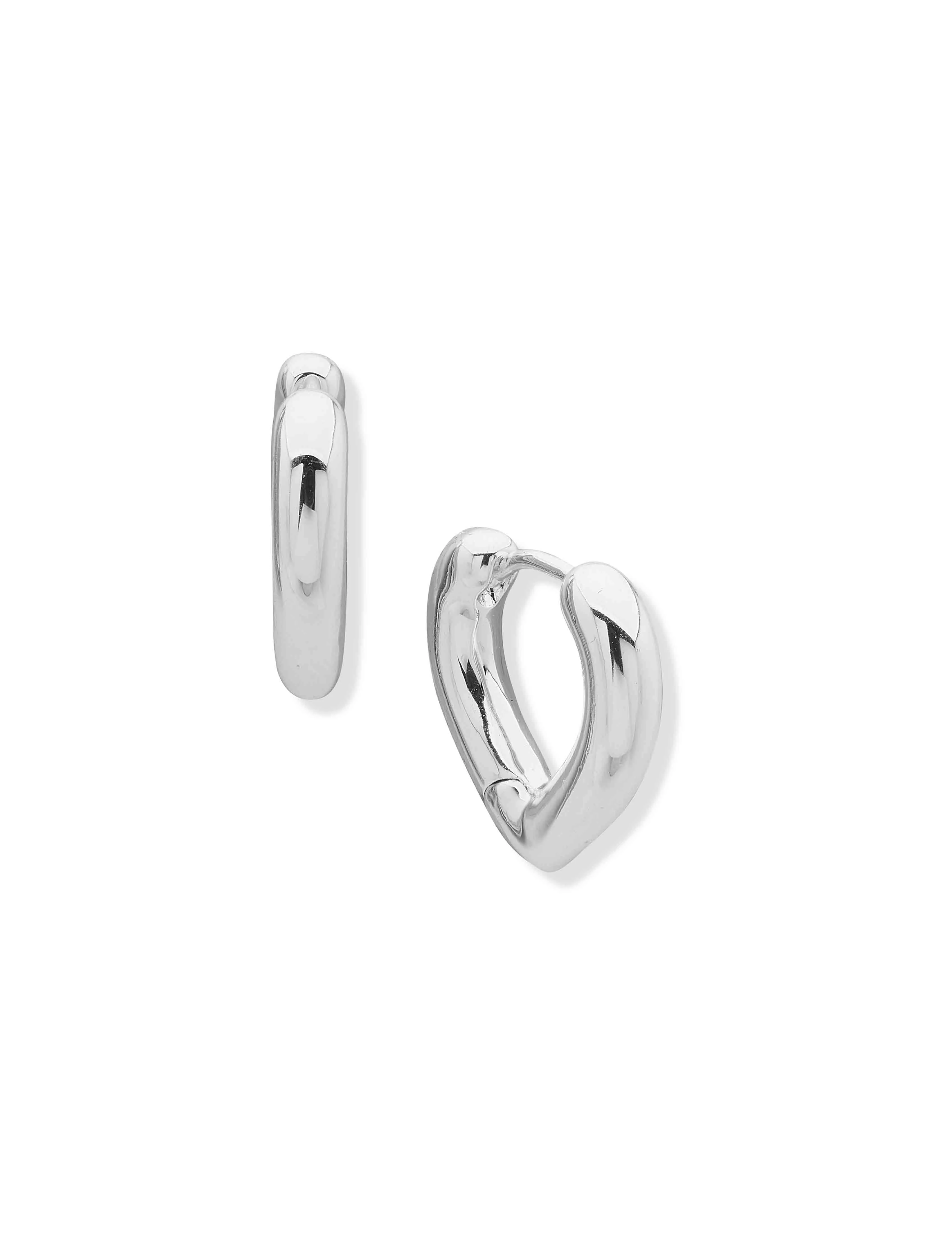 Silver Teardrop Huggie Earring