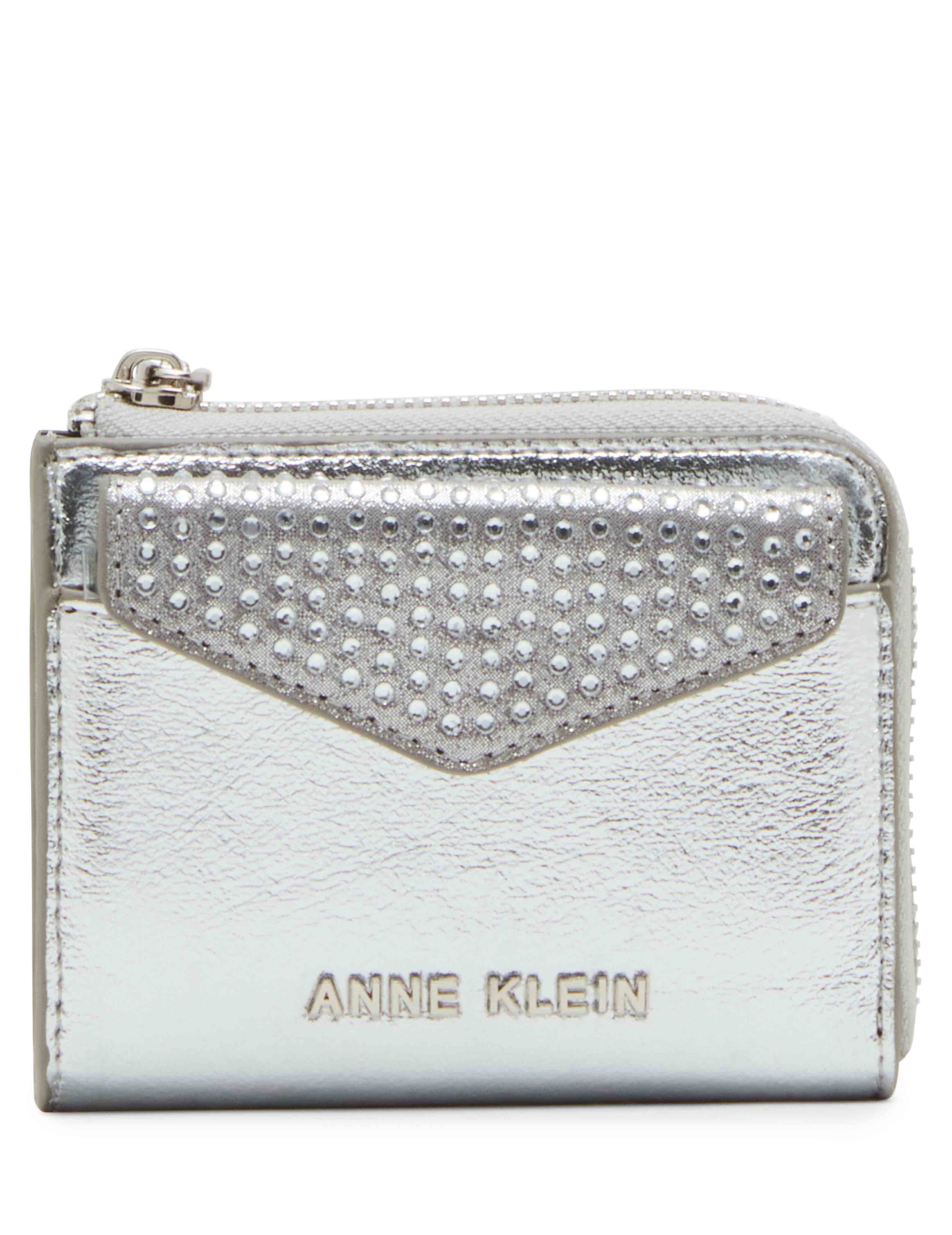 2 Piece Envelope Flap Curved Wallet With Rhinestones