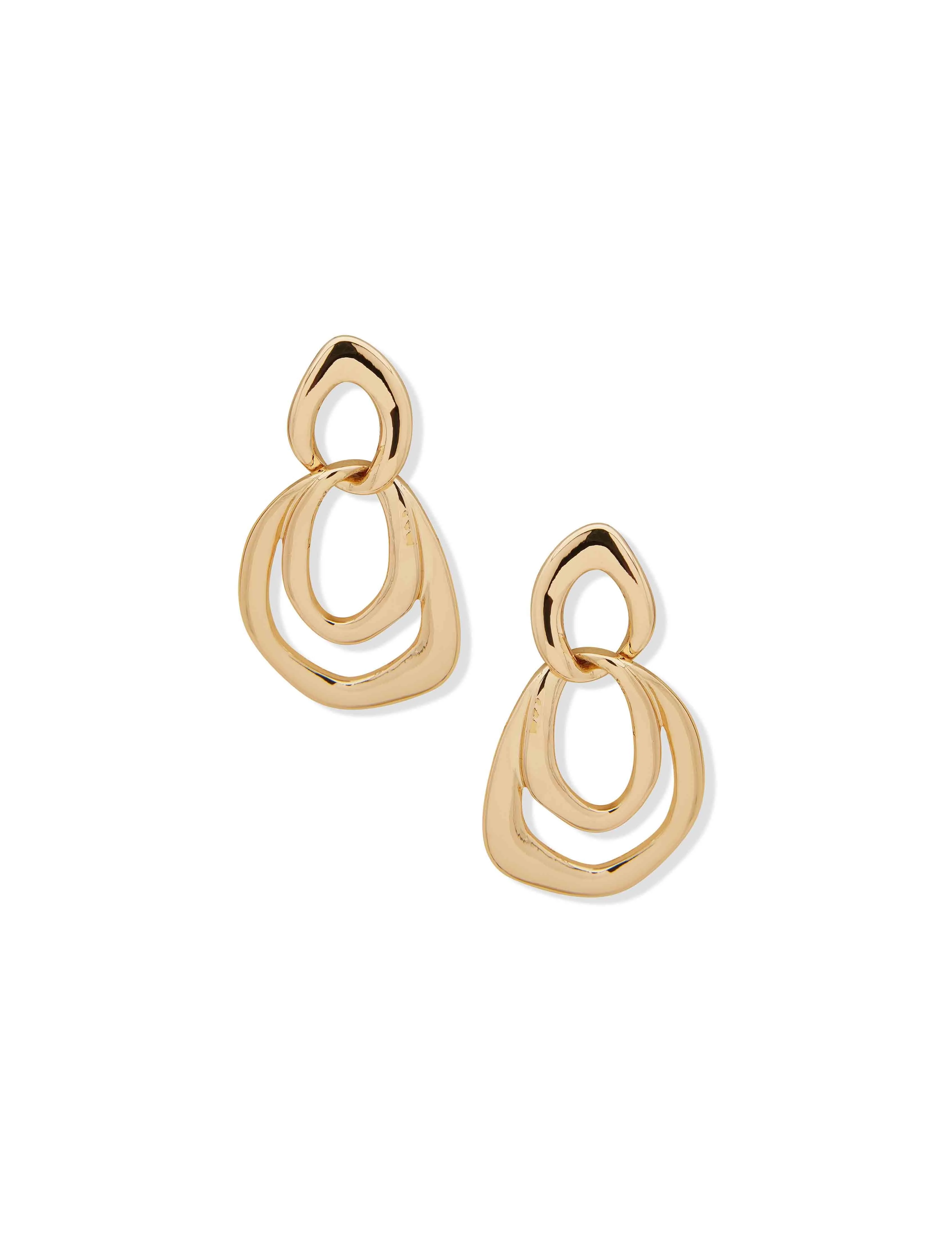 Post Orbital Gold-Tone Earrings