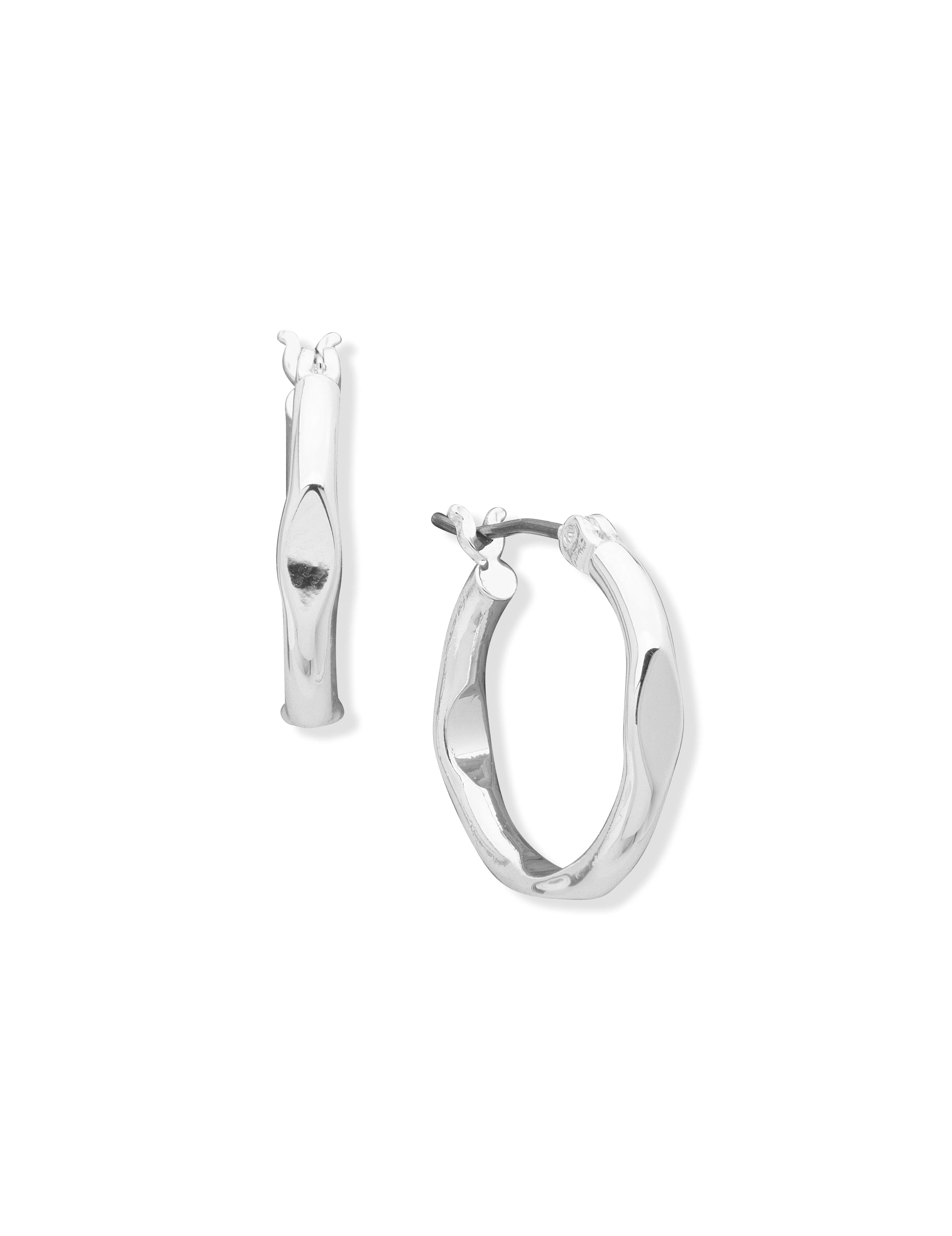 Pinched Metal Hoop Earrings
