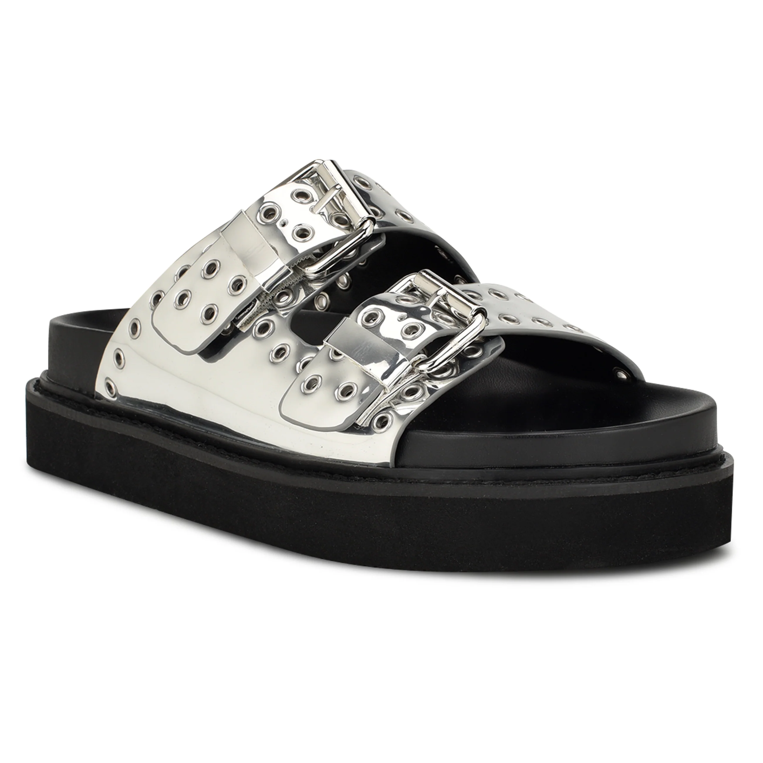 Eleny Buckle Slide Sandals