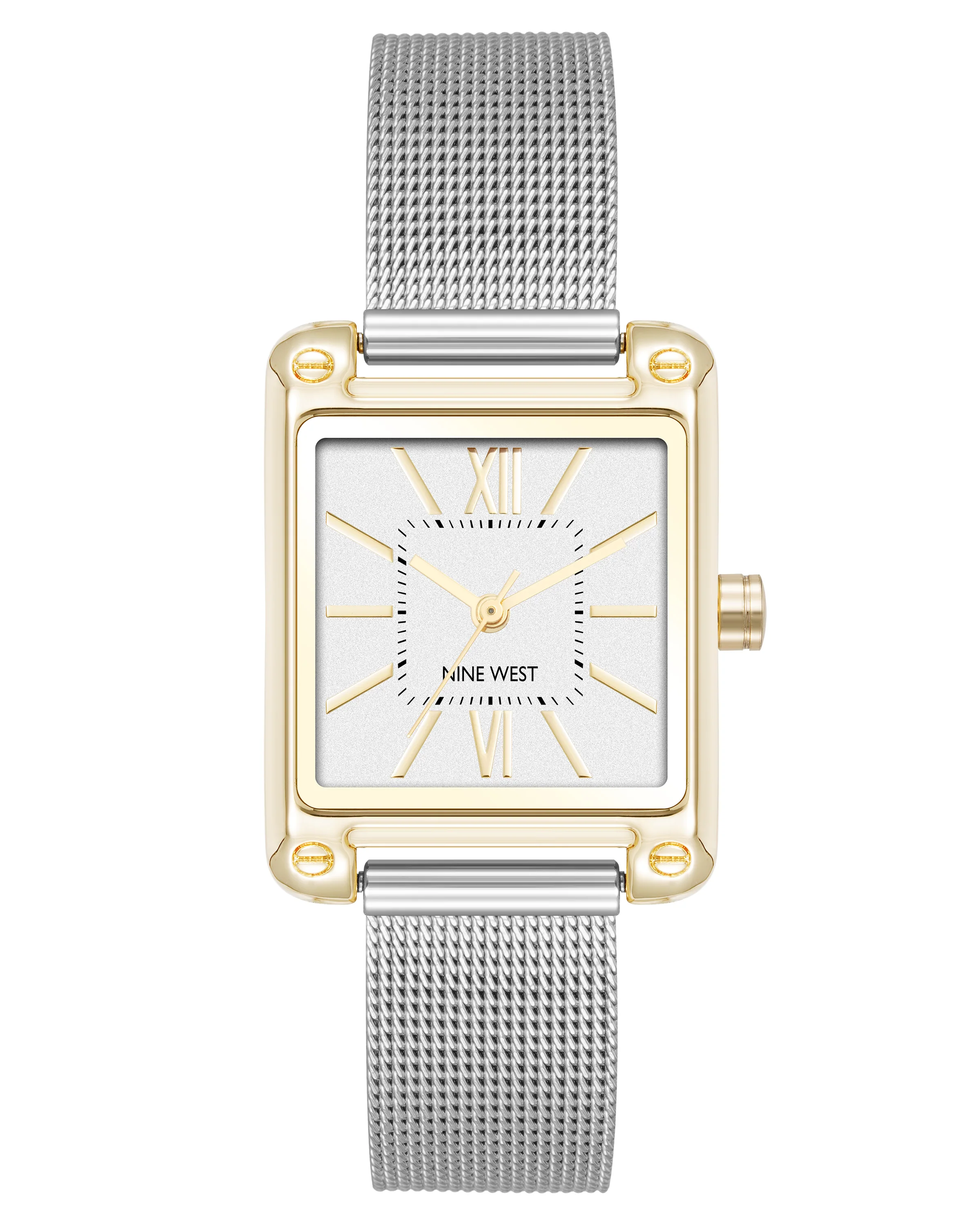 Mesh Bracelet Watch with Rectangular Case