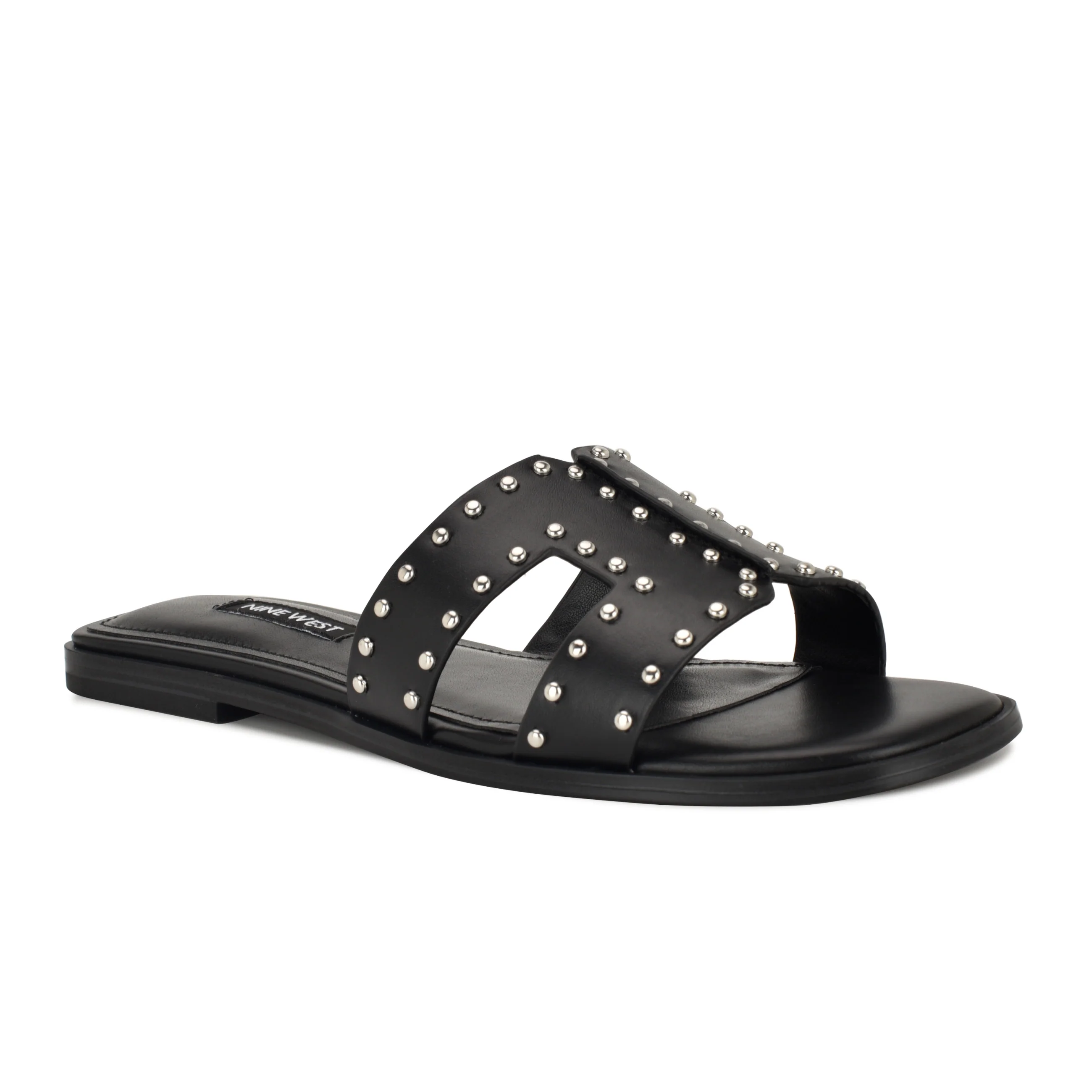 Giny Slip-On Flat Studded Sandals