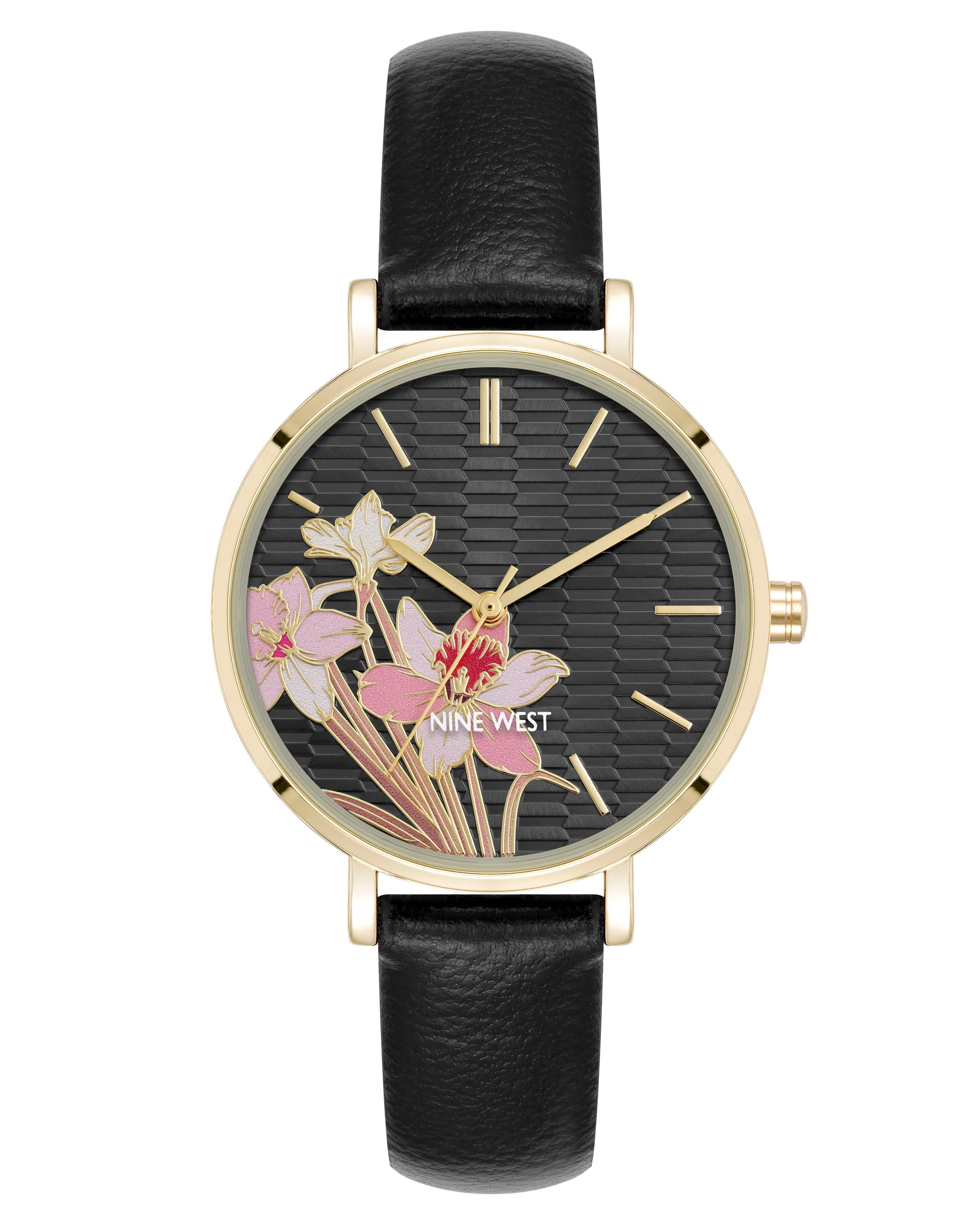 Floral Design Dial Strap Watch