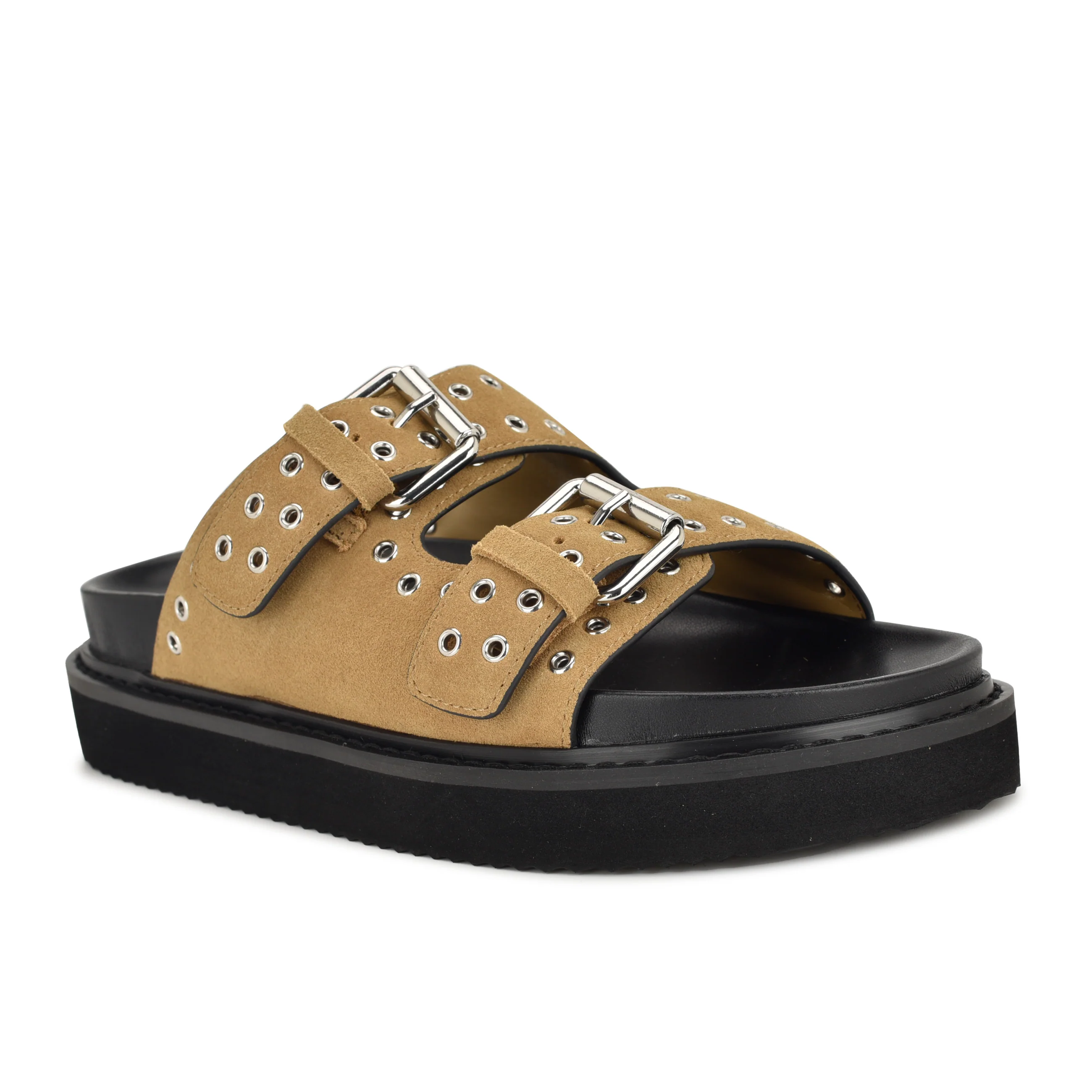 Eleny Buckle Slide Sandals