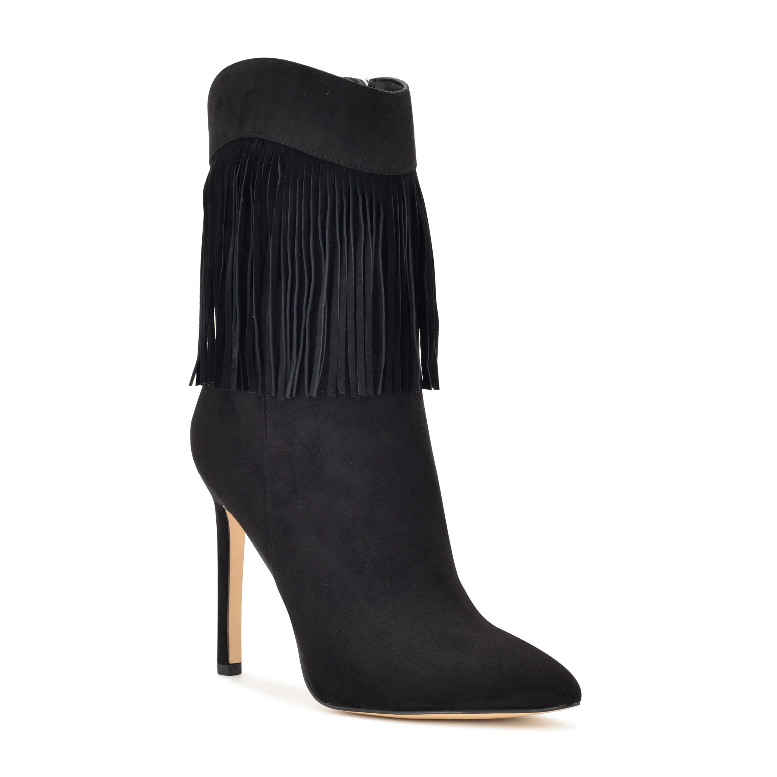 Tries Heeled Fringe Booties