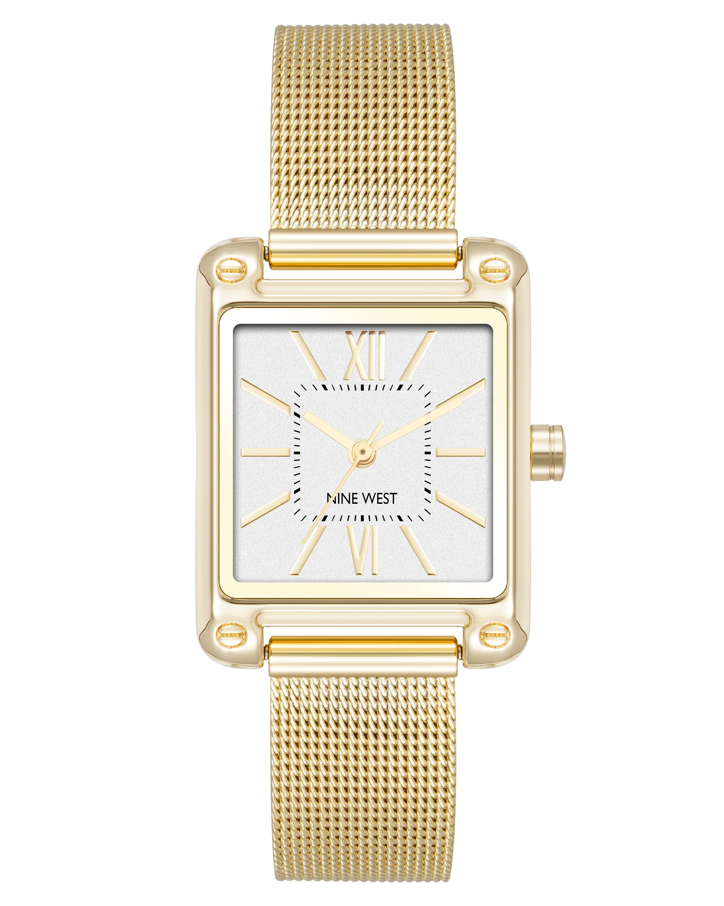 Mesh Bracelet Watch with Rectangular Case