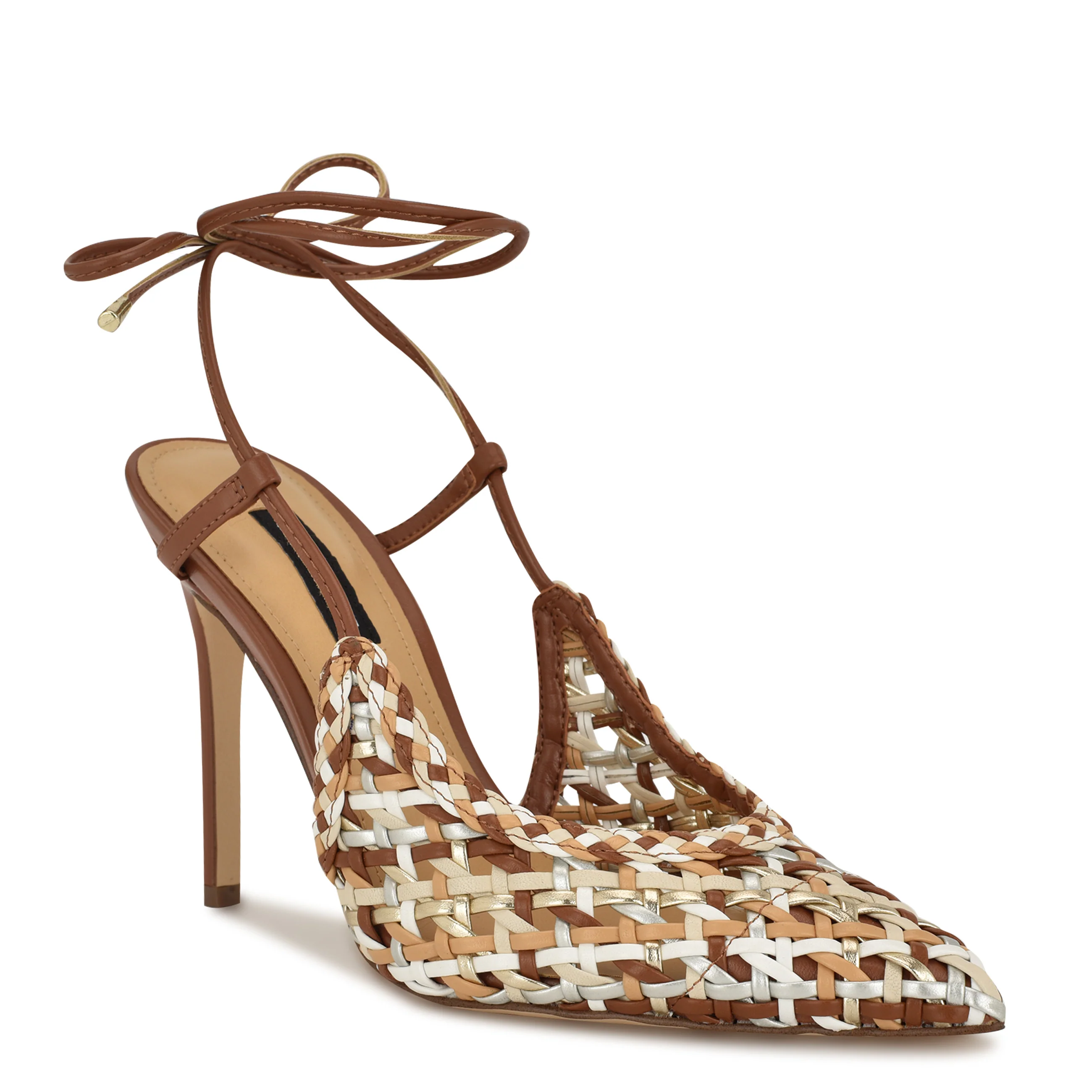 Fessla Woven Ankle Wrap Pumps