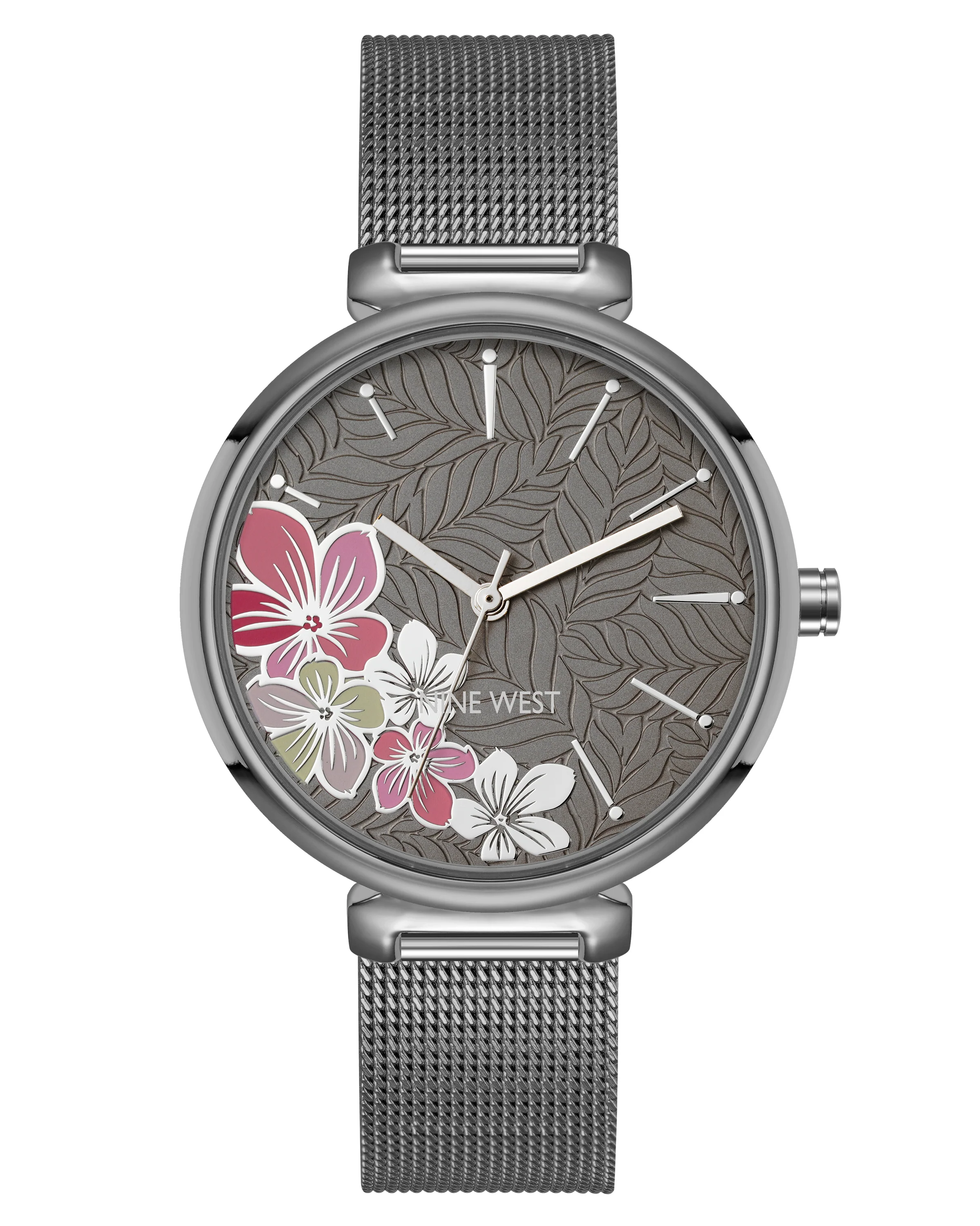 Floral Dial Mesh Bracelet Watch