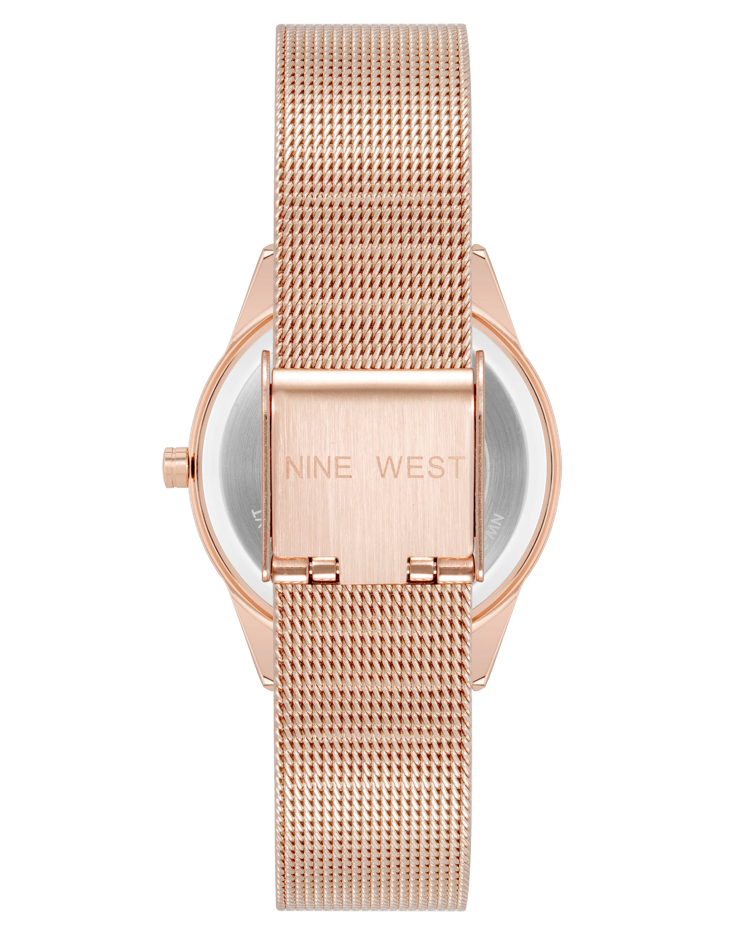 Mesh Bracelet Watch with Color Bezel