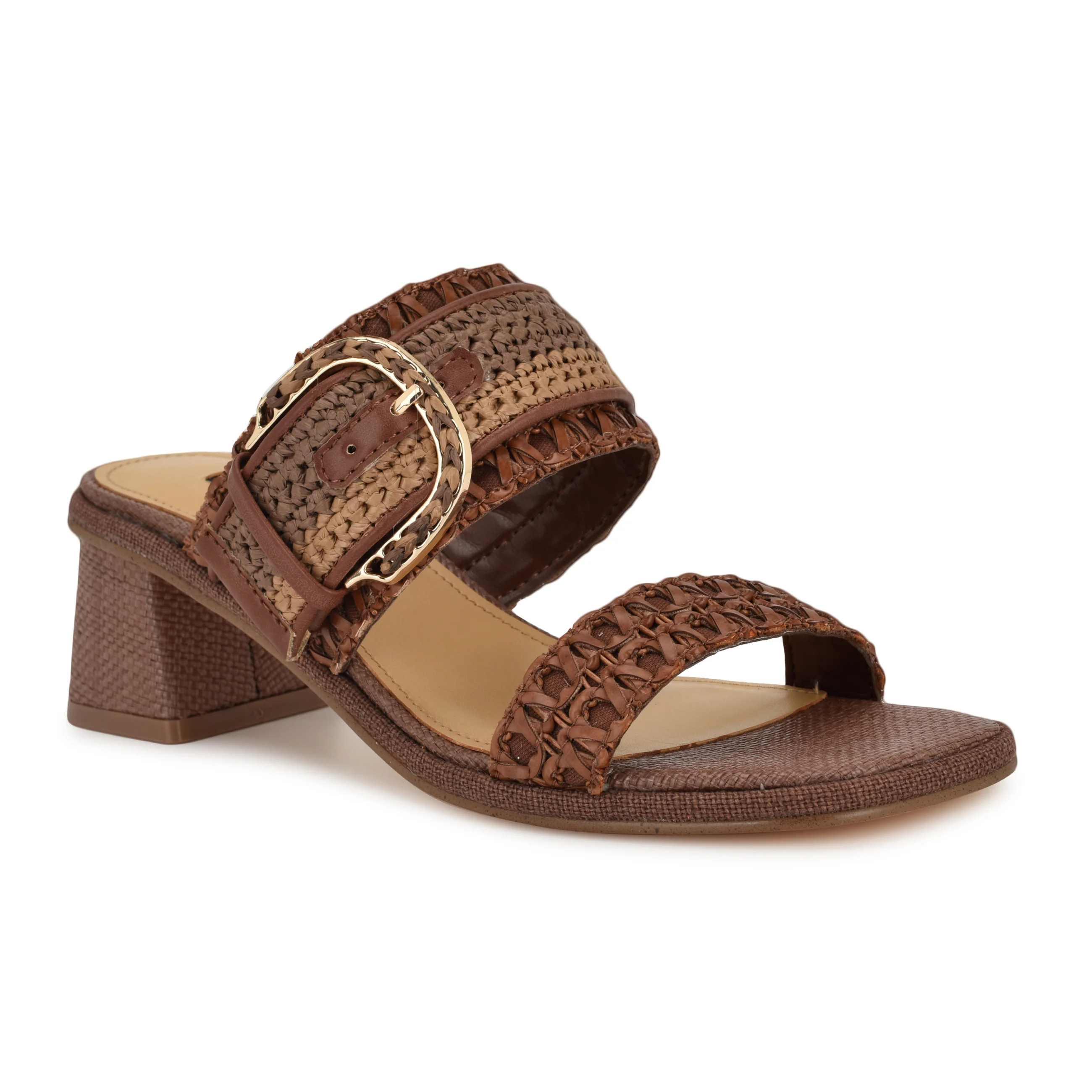 Ebels Block Heel Slide Sandals