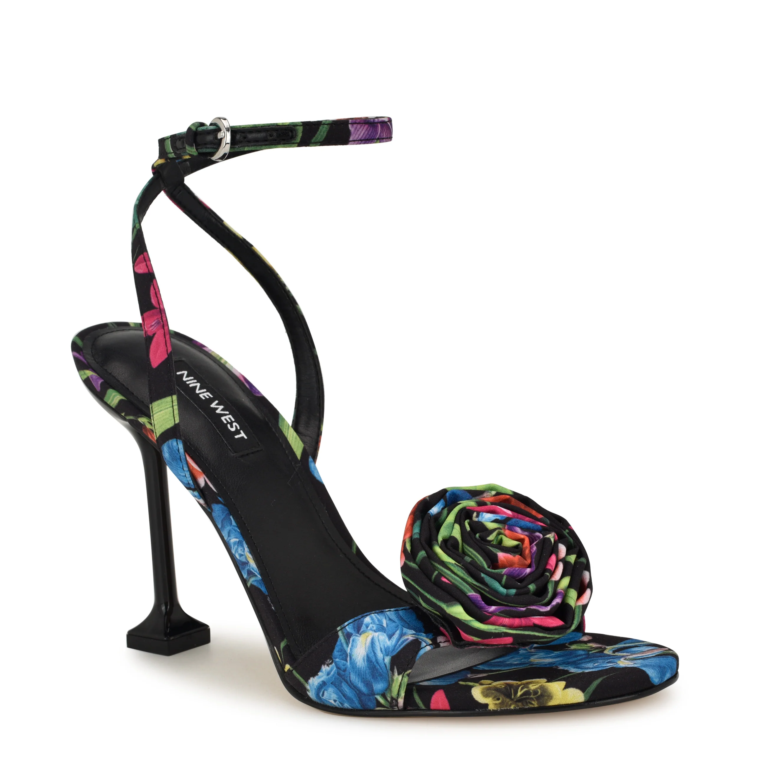 Neve Rosette Ankle Strap Sandals