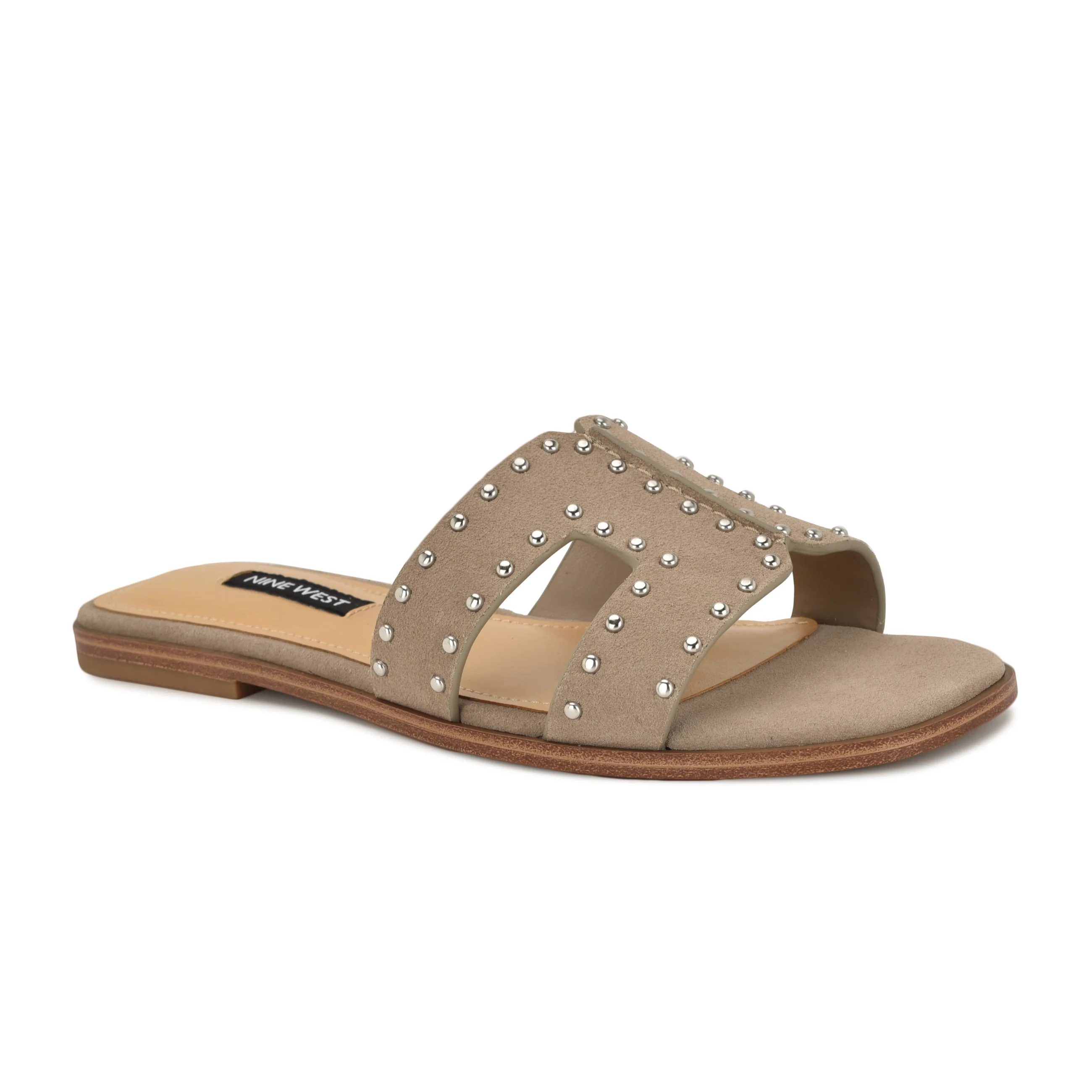 Giny Slip-On Flat Studded Sandals