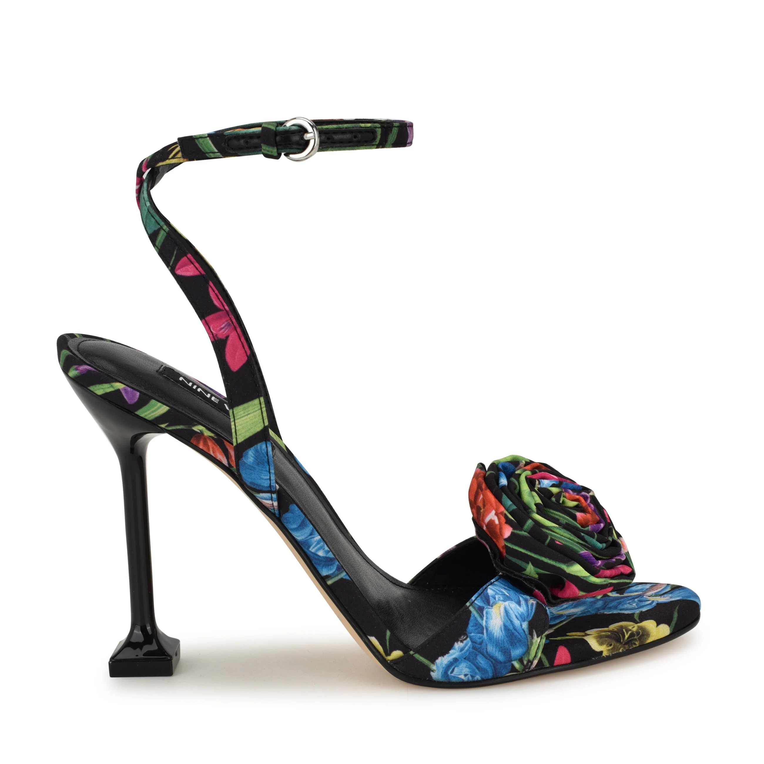 Neve Rosette Ankle Strap Sandals