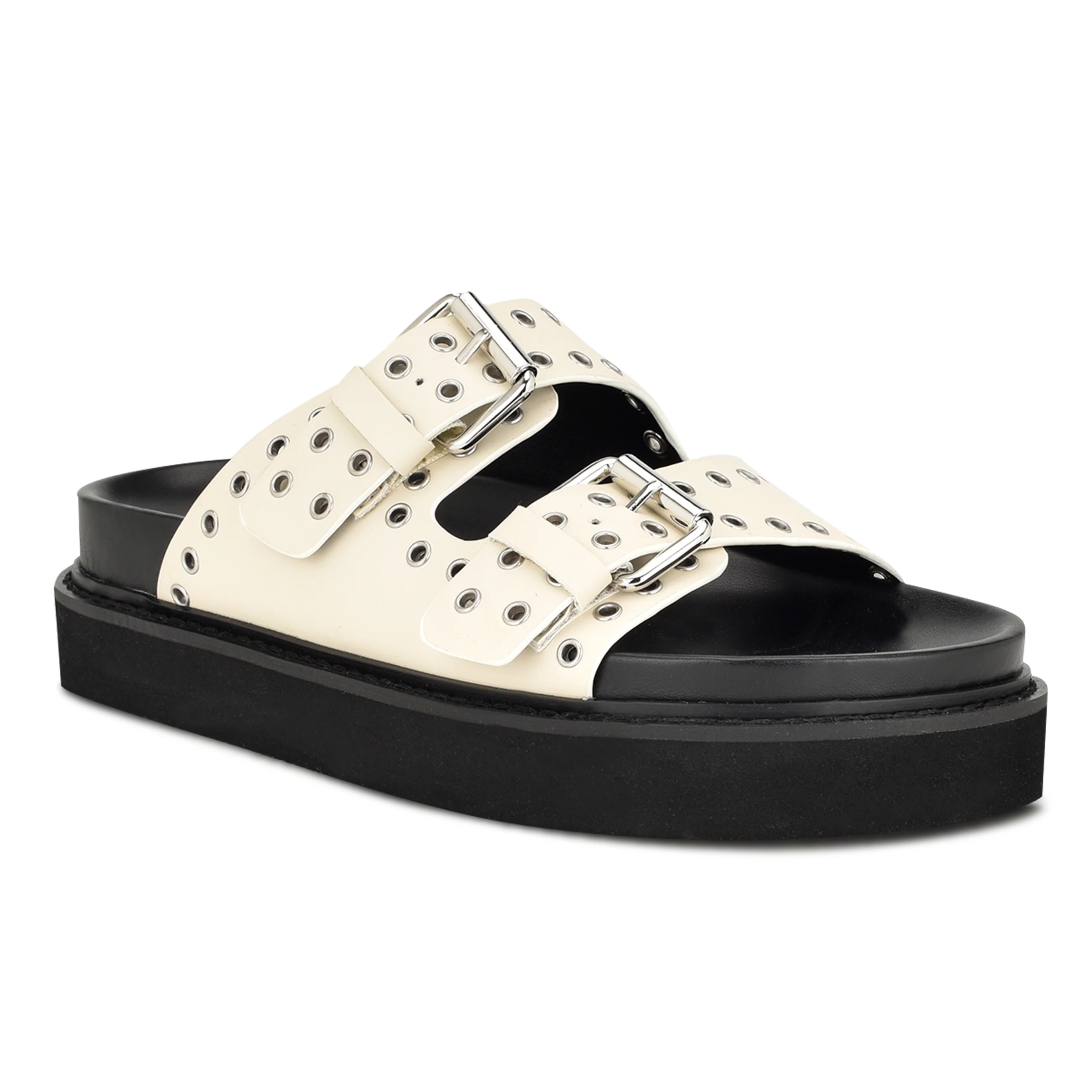 Eleny Buckle Slide Sandals