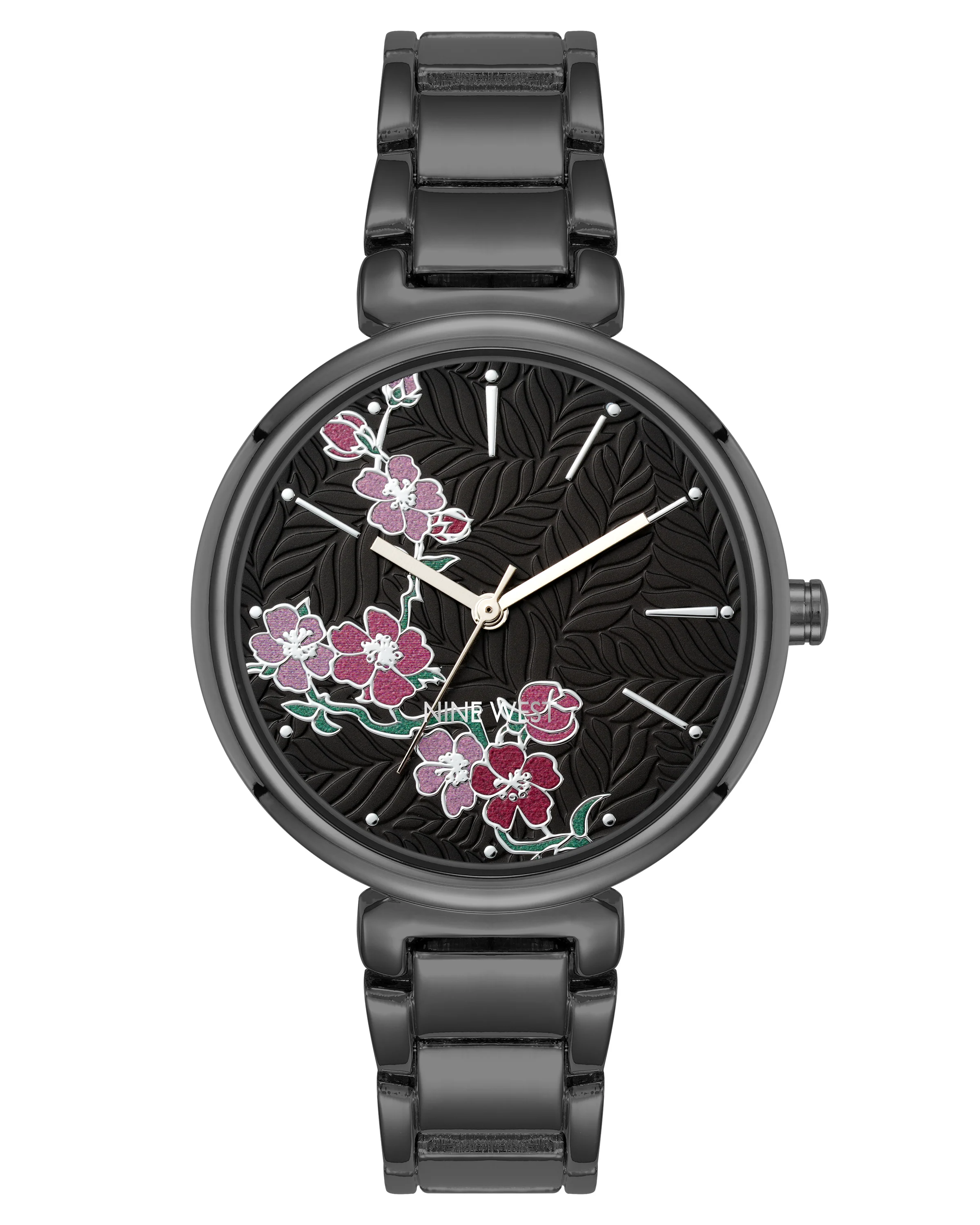 Textured Floral Dial Bracelet Watch