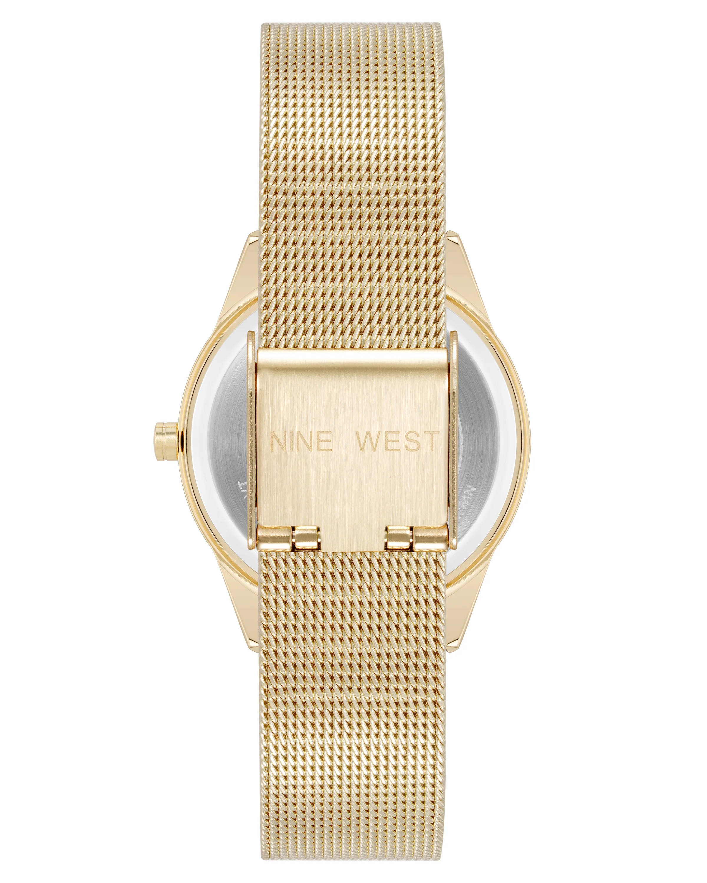 Mesh Bracelet Watch with Color Bezel