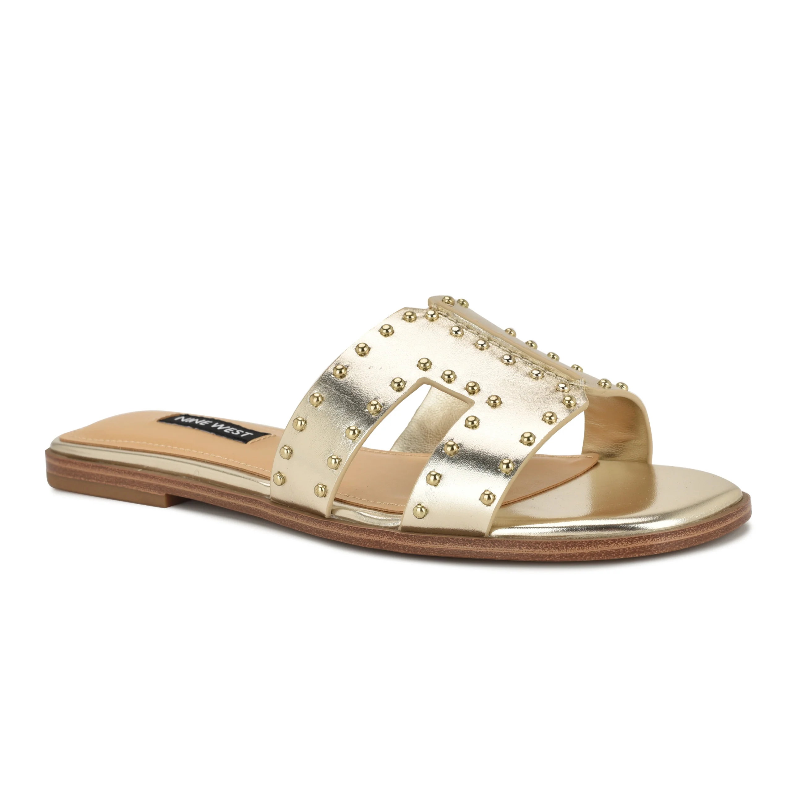 Giny Slip-On Flat Studded Sandals