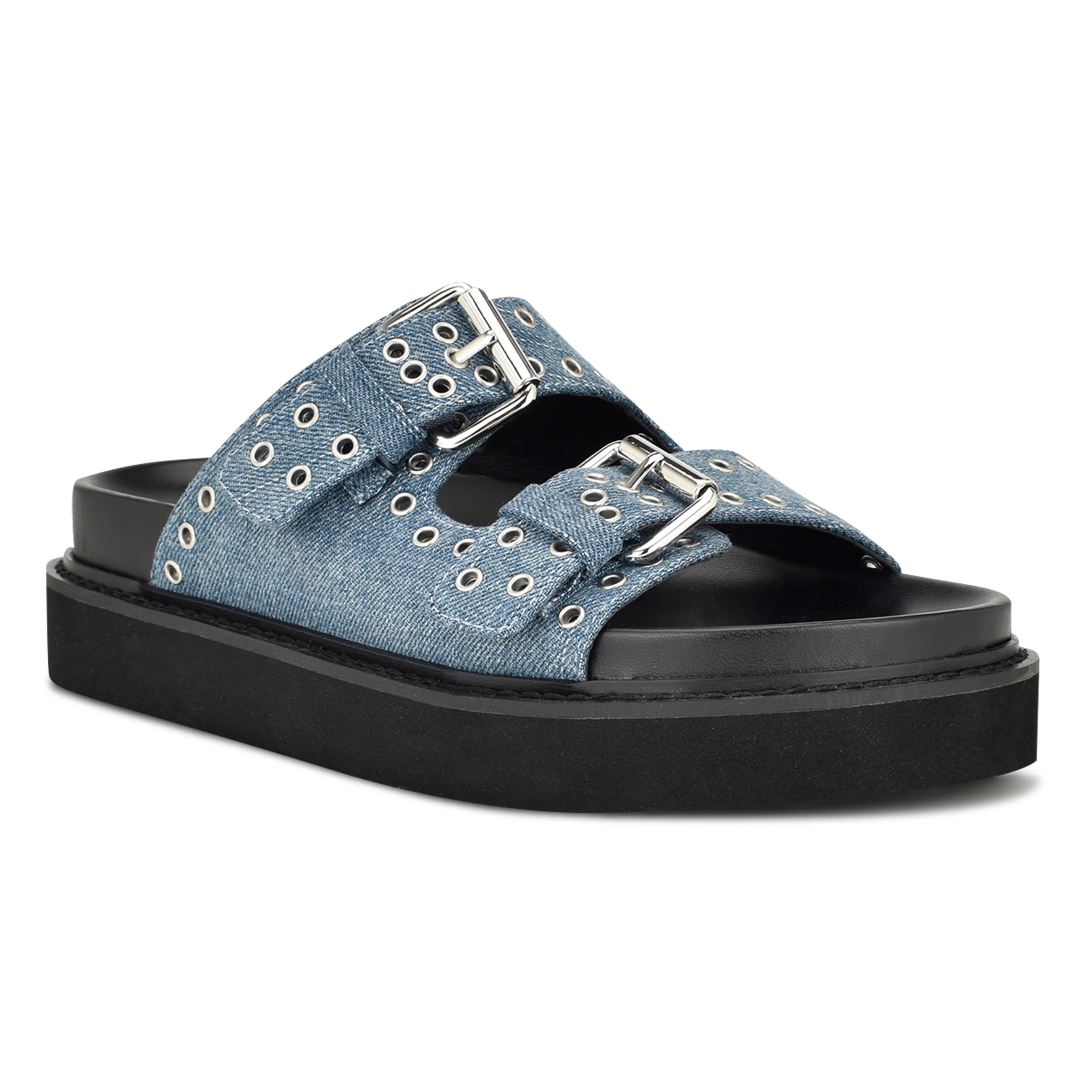 Eleny Buckle Slide Sandals