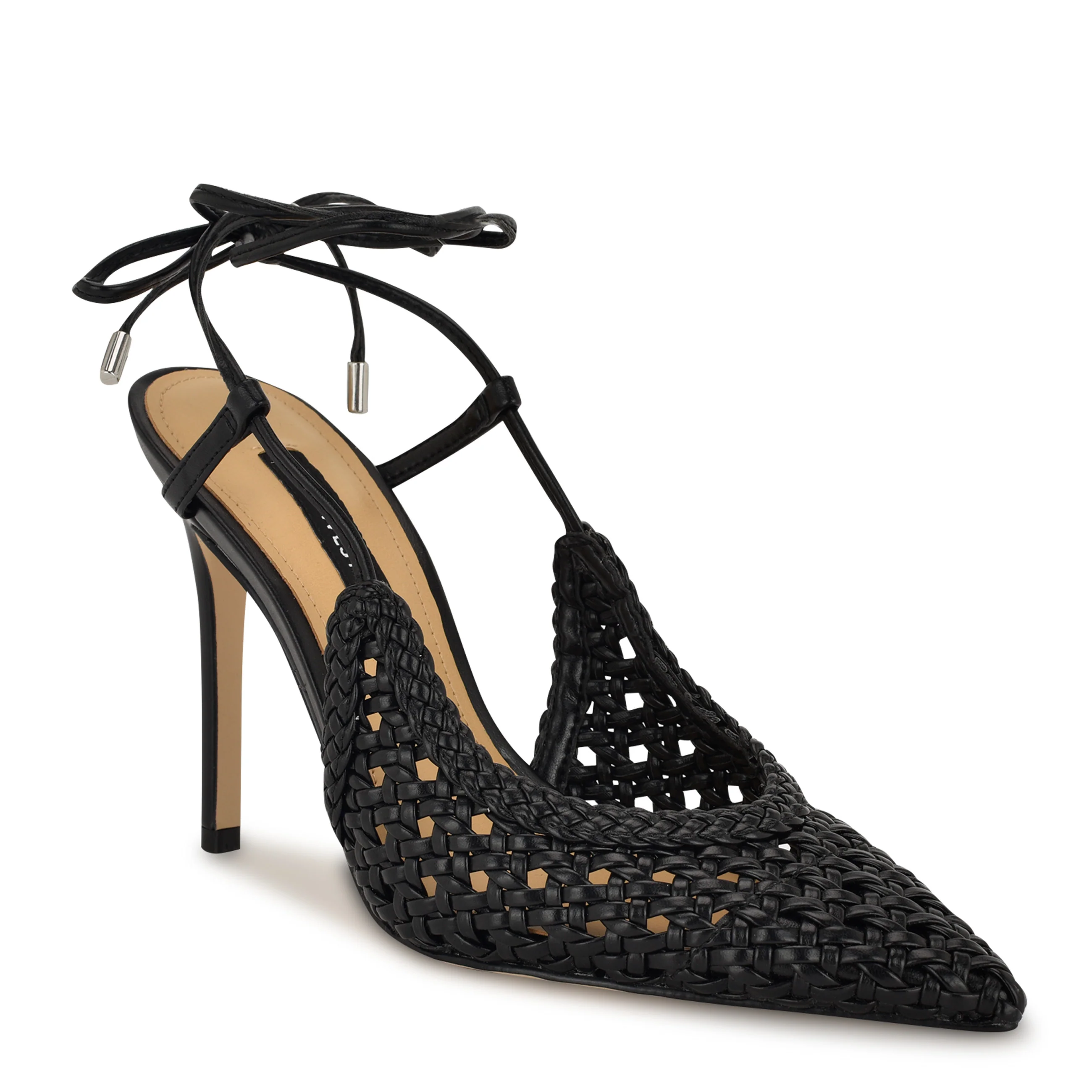 Fessla Woven Ankle Wrap Pumps