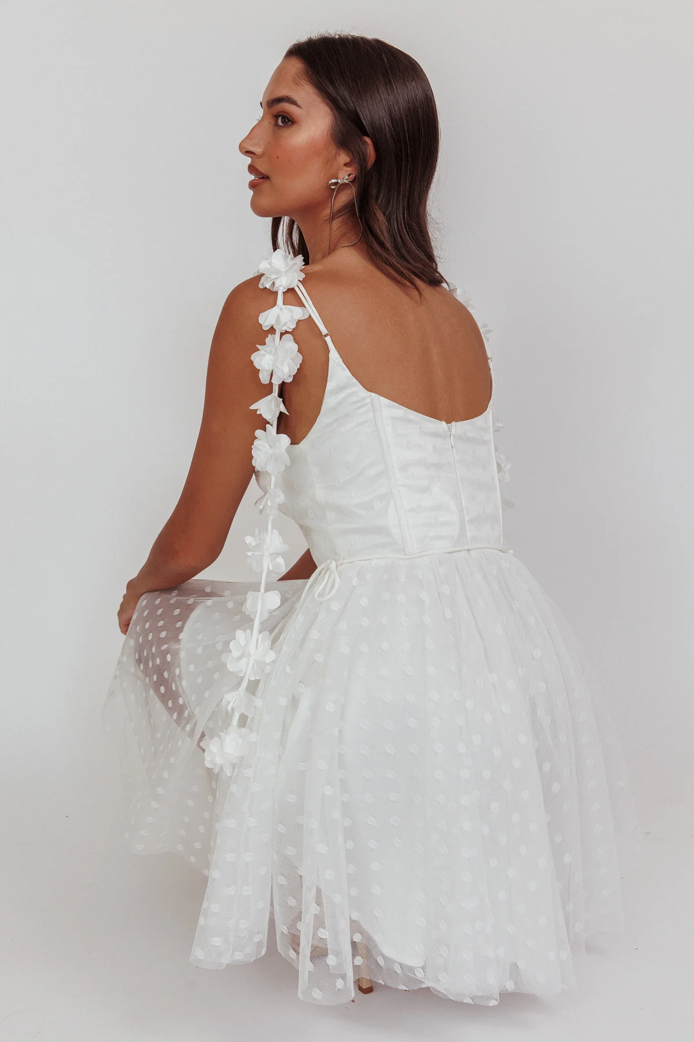 Fairytale Dream Floral Strap Mini Dress White