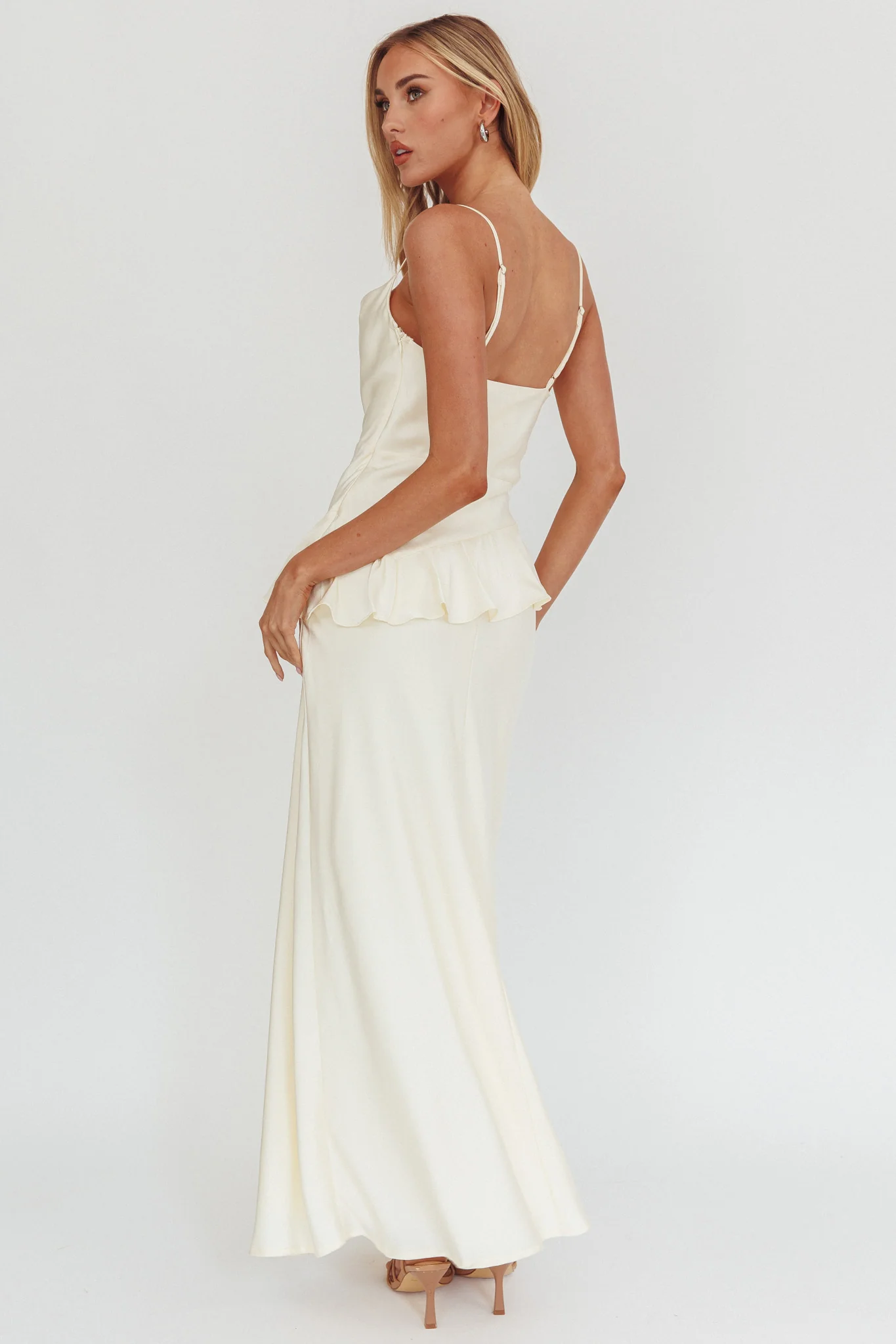 Jerica Ruffle Waist Maxi Dress Butter