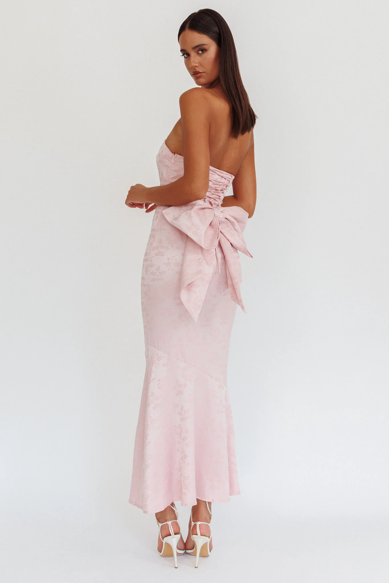 Melty Kisses Bow Back Maxi Dress Pink