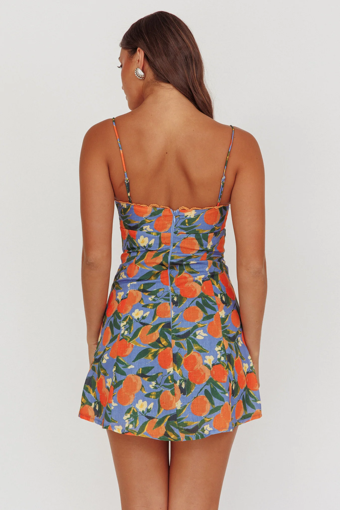 Chamberlain Scallop Trim Mini Dress Citrus Orange