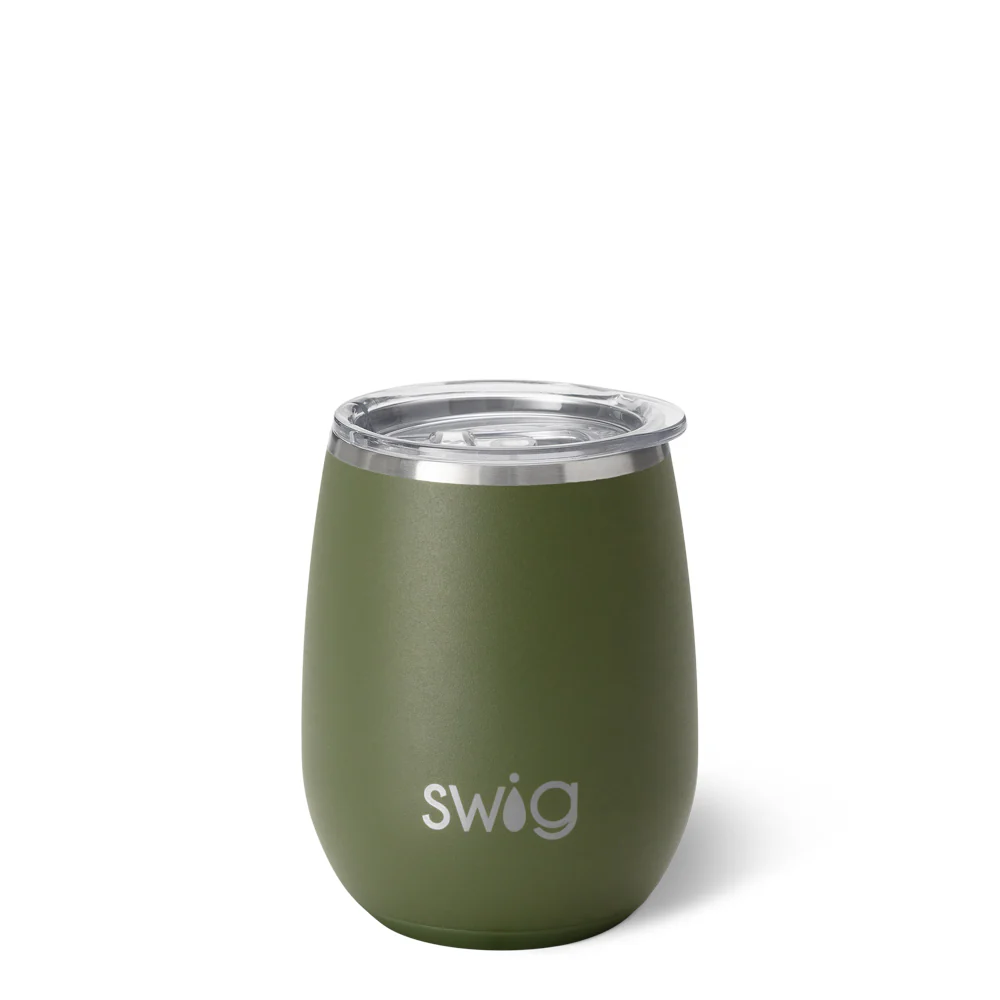 Olive Stemless Wine 14oz