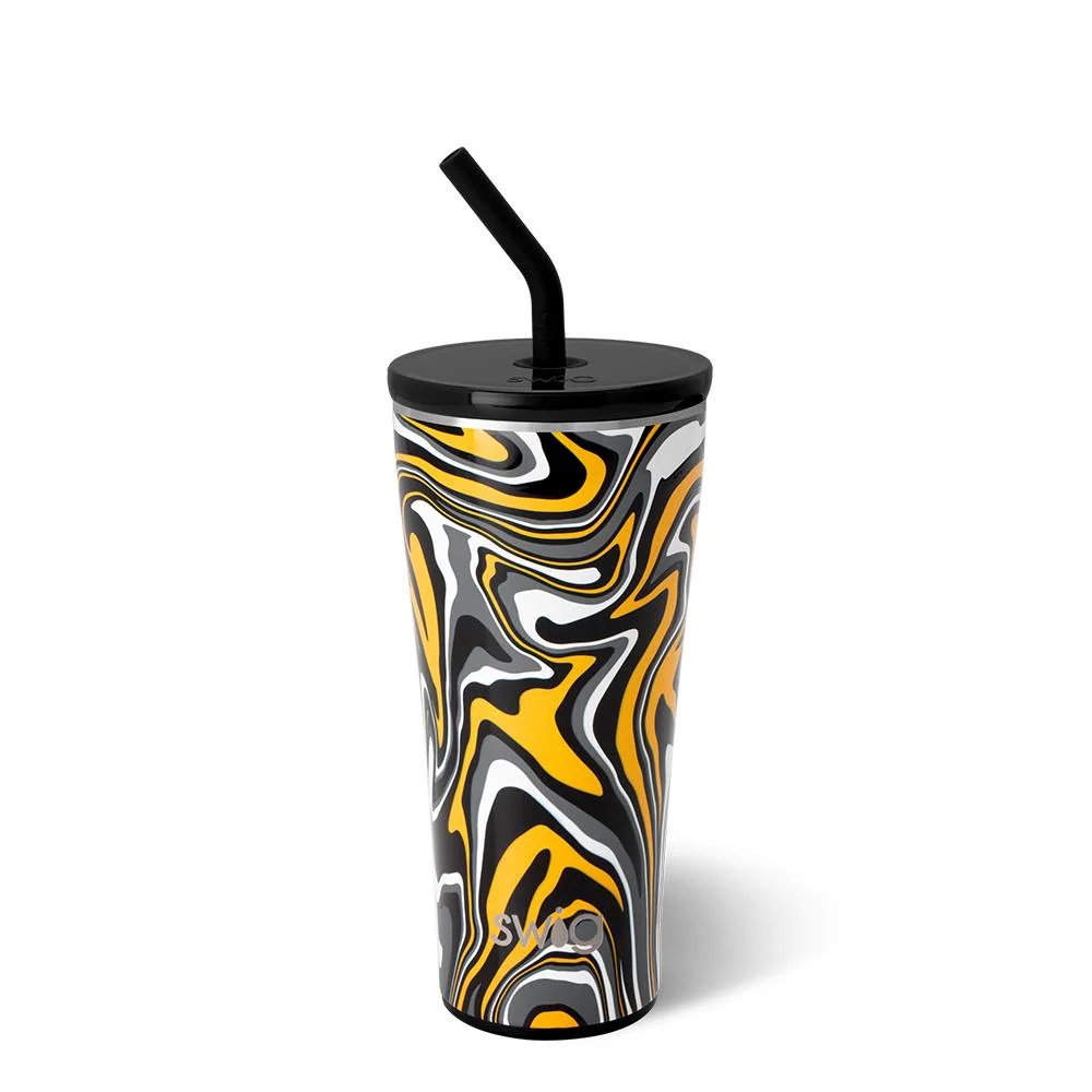 Fanzone Black + Yellow Straw Tumbler 32oz