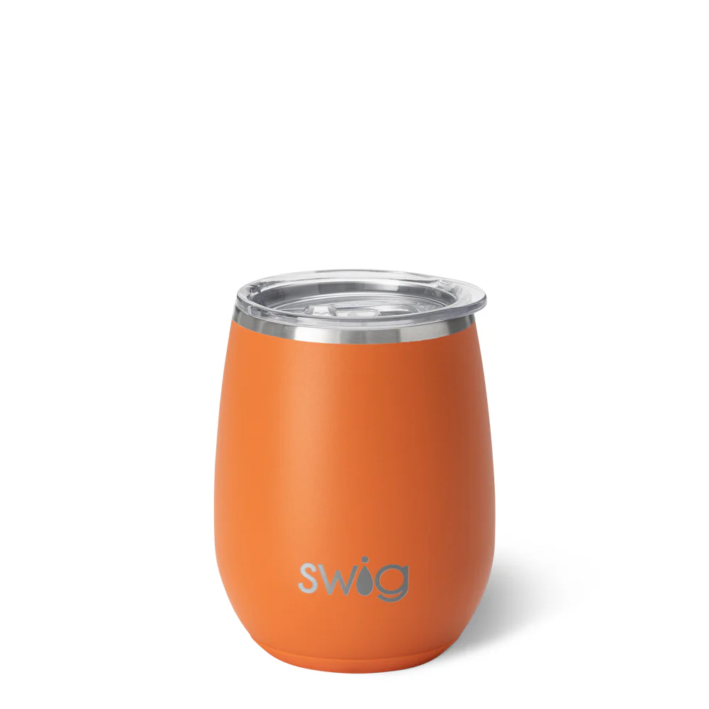 Orange Stemless Wine 14oz