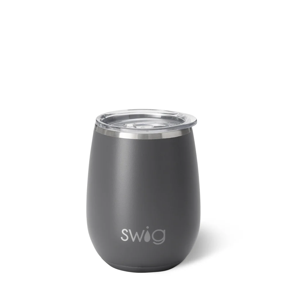 Grey Stemless Wine 14oz