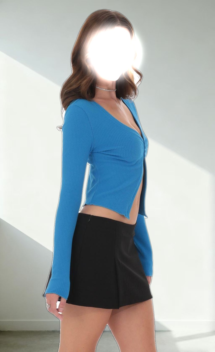 Ribbed Fly Away Top in Blue