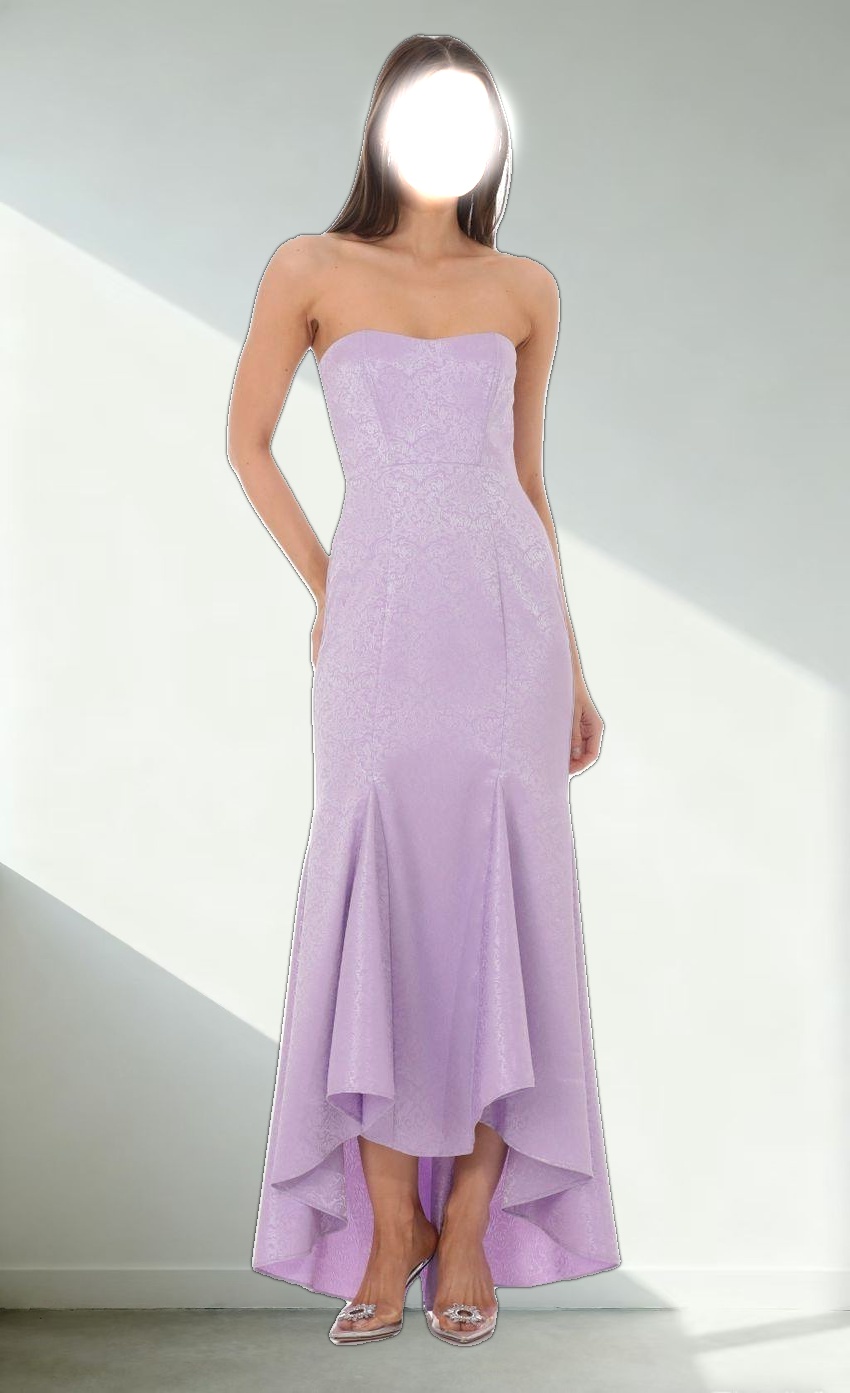 Jacquard Corset Mermaid Maxi Dress in Lavender