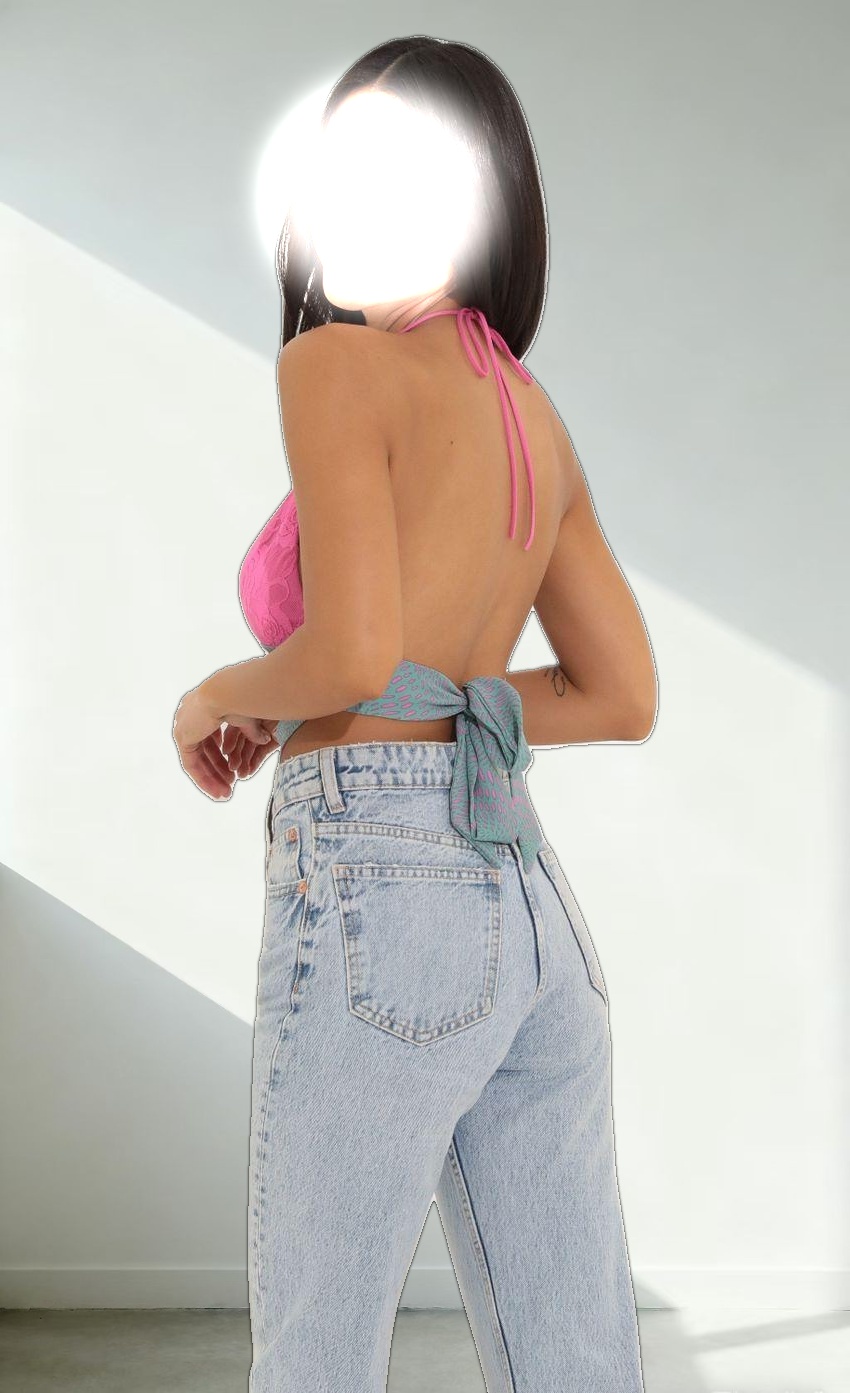 Crop Top in Pink Multi