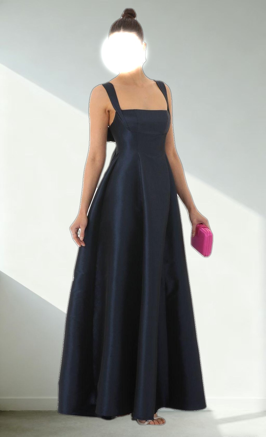 Fit and Flare Maxi Dress in Navy