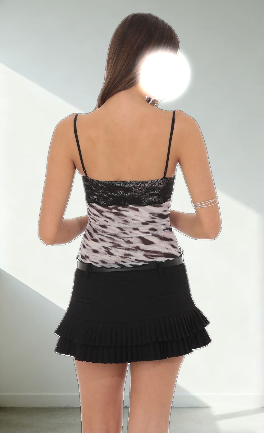 Lace Bust Top in Black and White