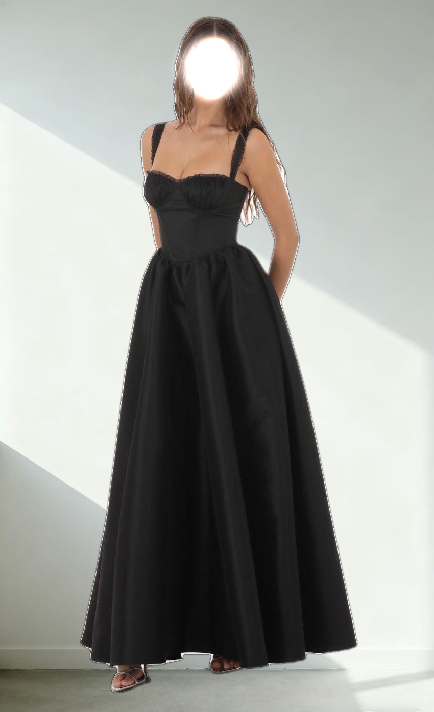 Corset Gown Dress in Black