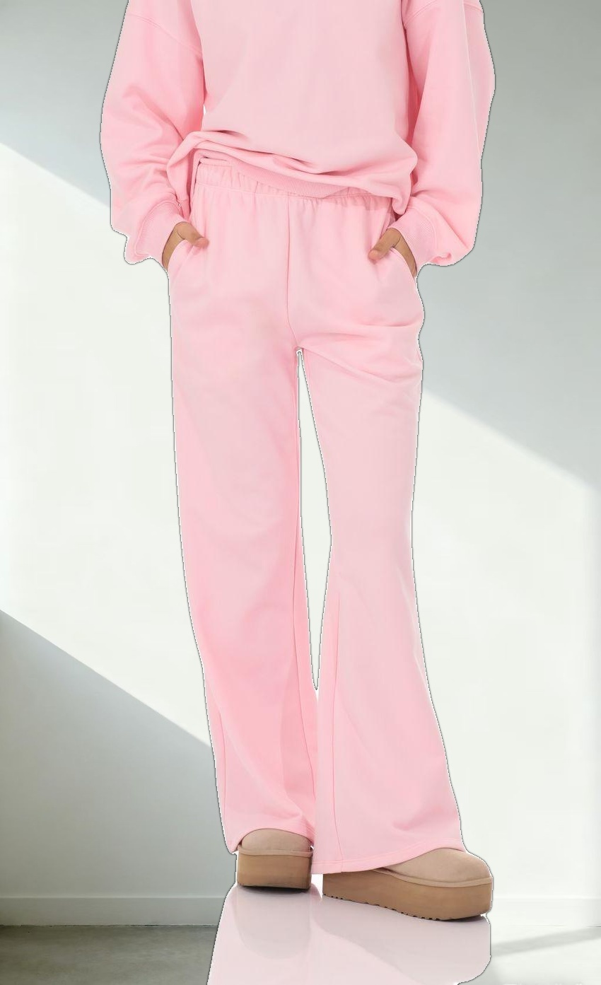 Back Pocket Straight Sweatpants in Pink