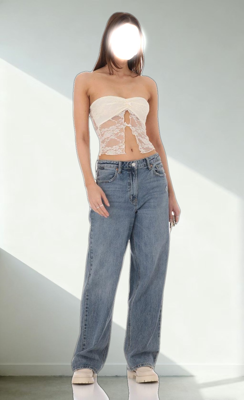 Strapless Lace Top in Cream