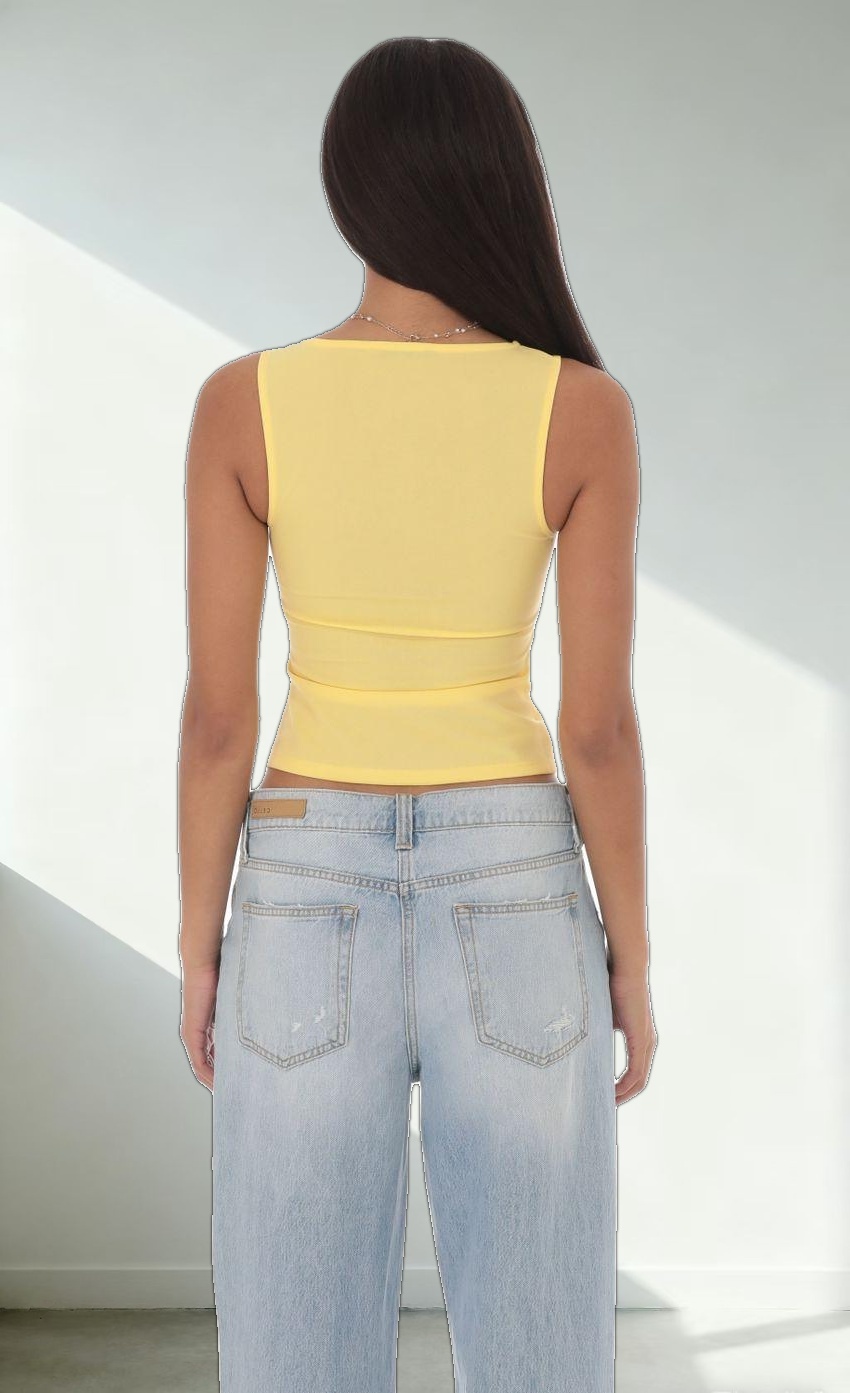 Double Bow Top in Yellow