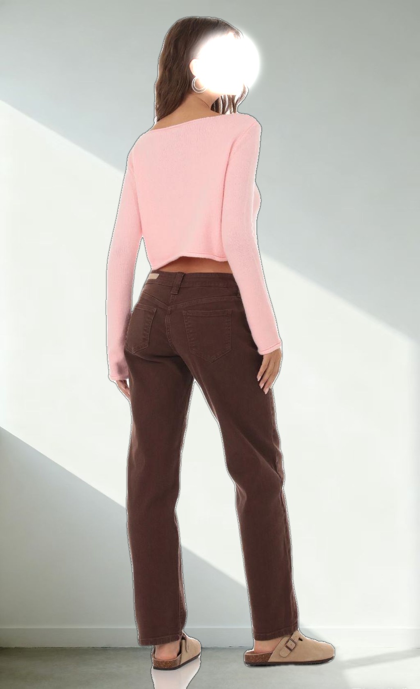 Straight Leg Jeans in Brown