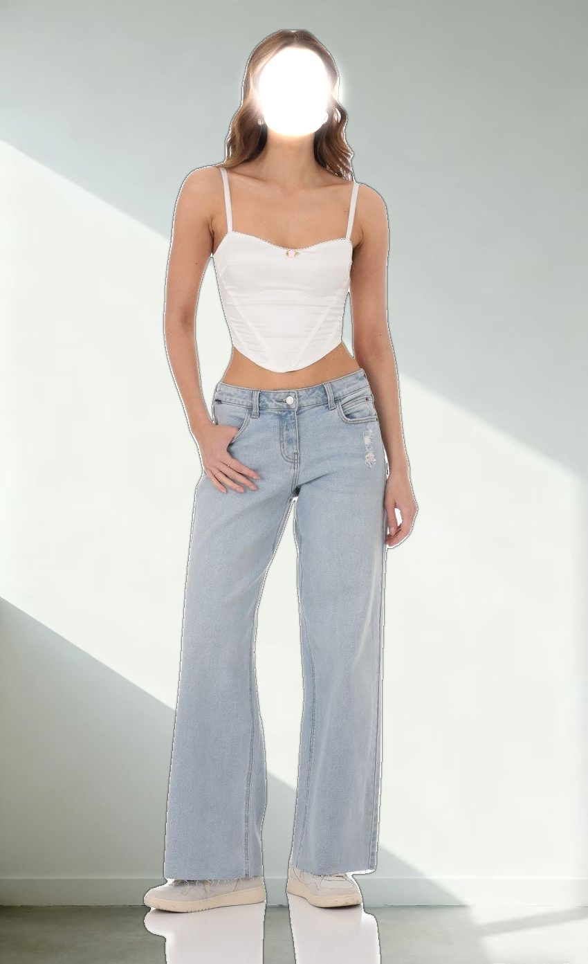 Wide Leg Jeans in Light Denim
