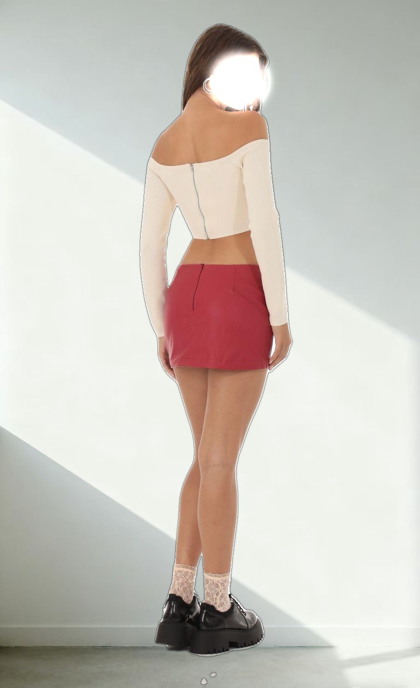 Cutout Off Shoulder Top in Cream