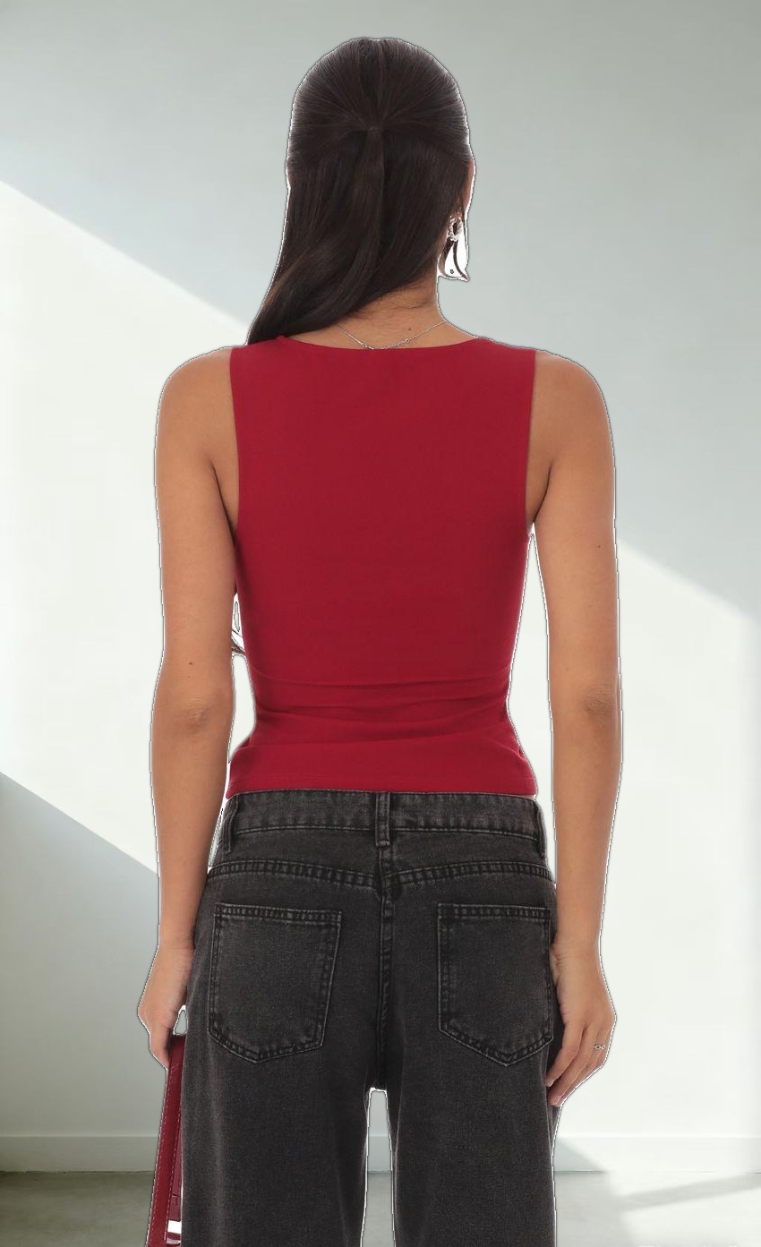 Double Bow Top in Red